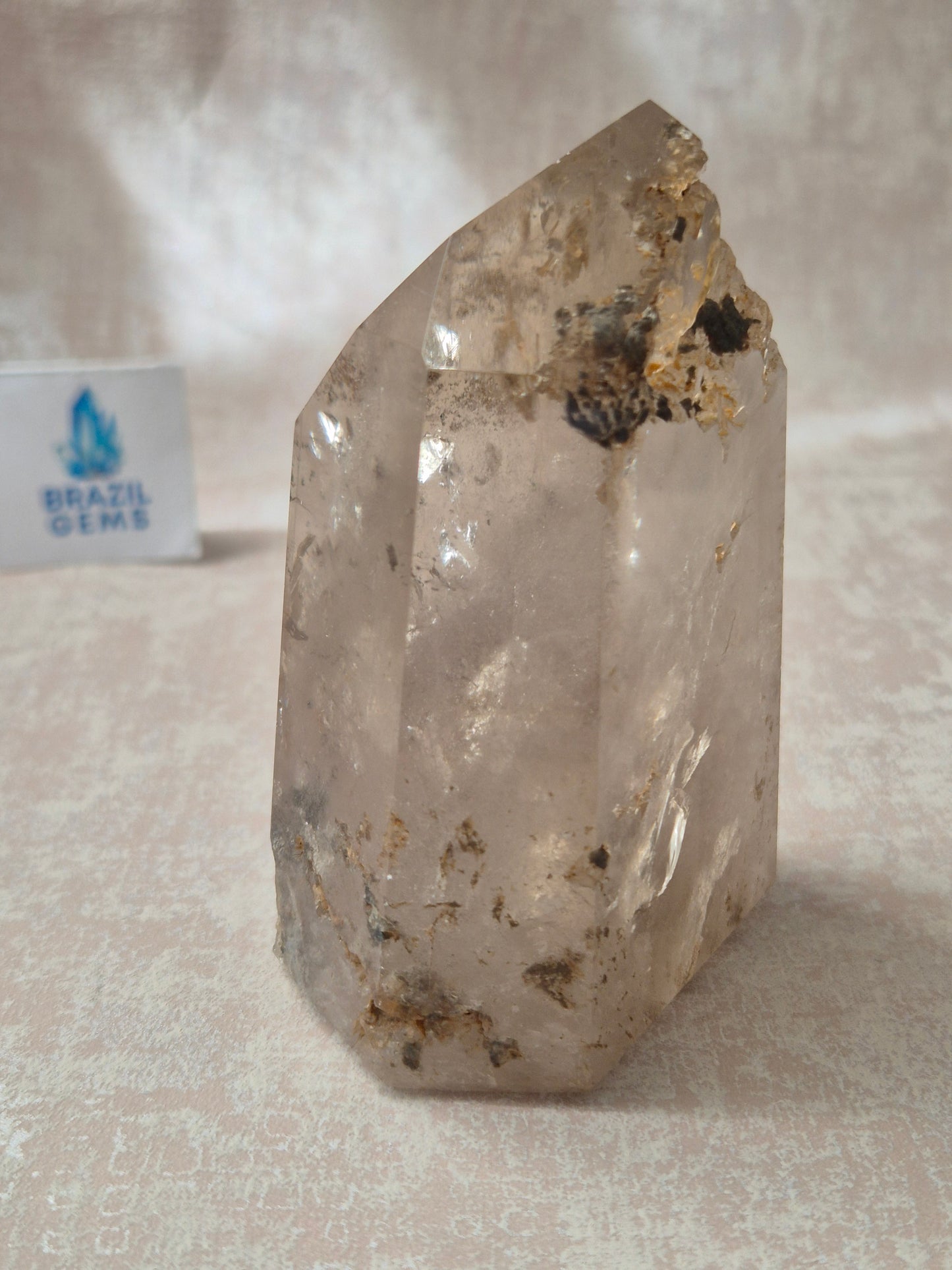 Smoky Quartz with Lodolite Inclusions Point