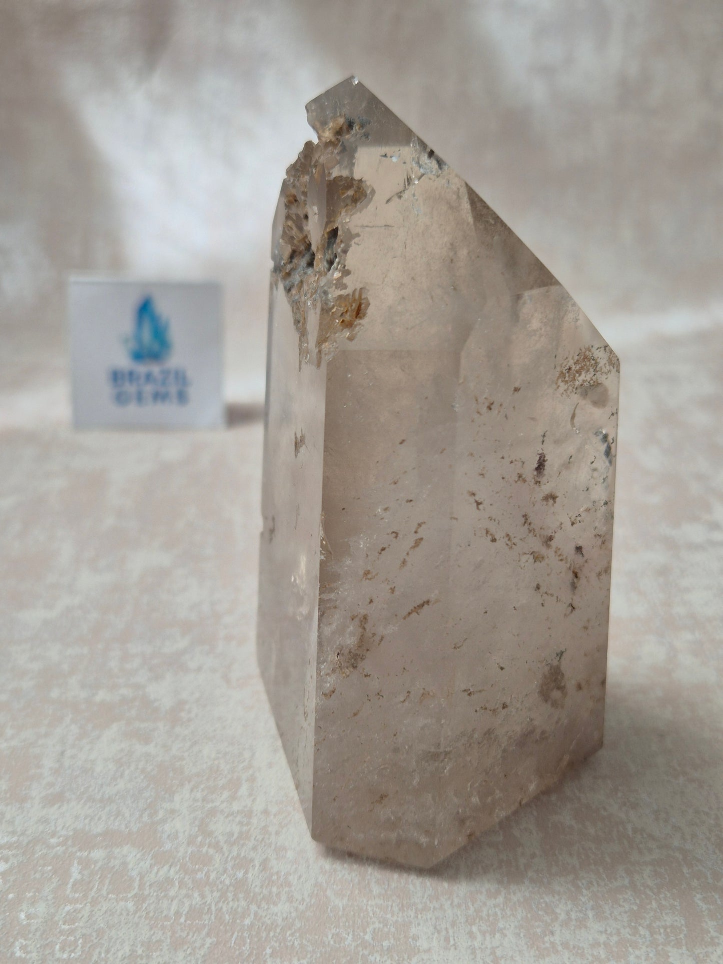 Smoky Quartz with Lodolite Inclusions Point