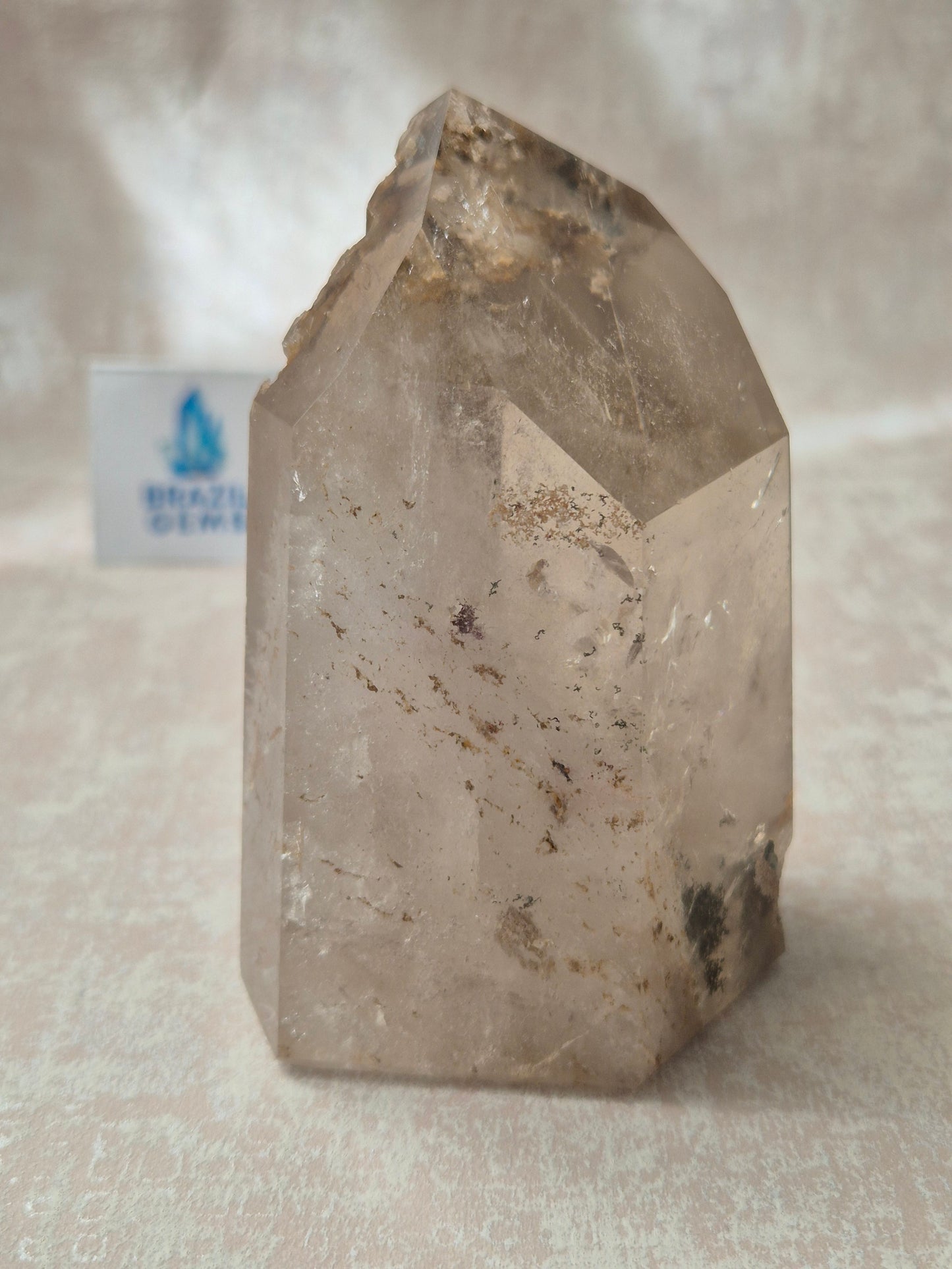 Smoky Quartz with Lodolite Inclusions Point