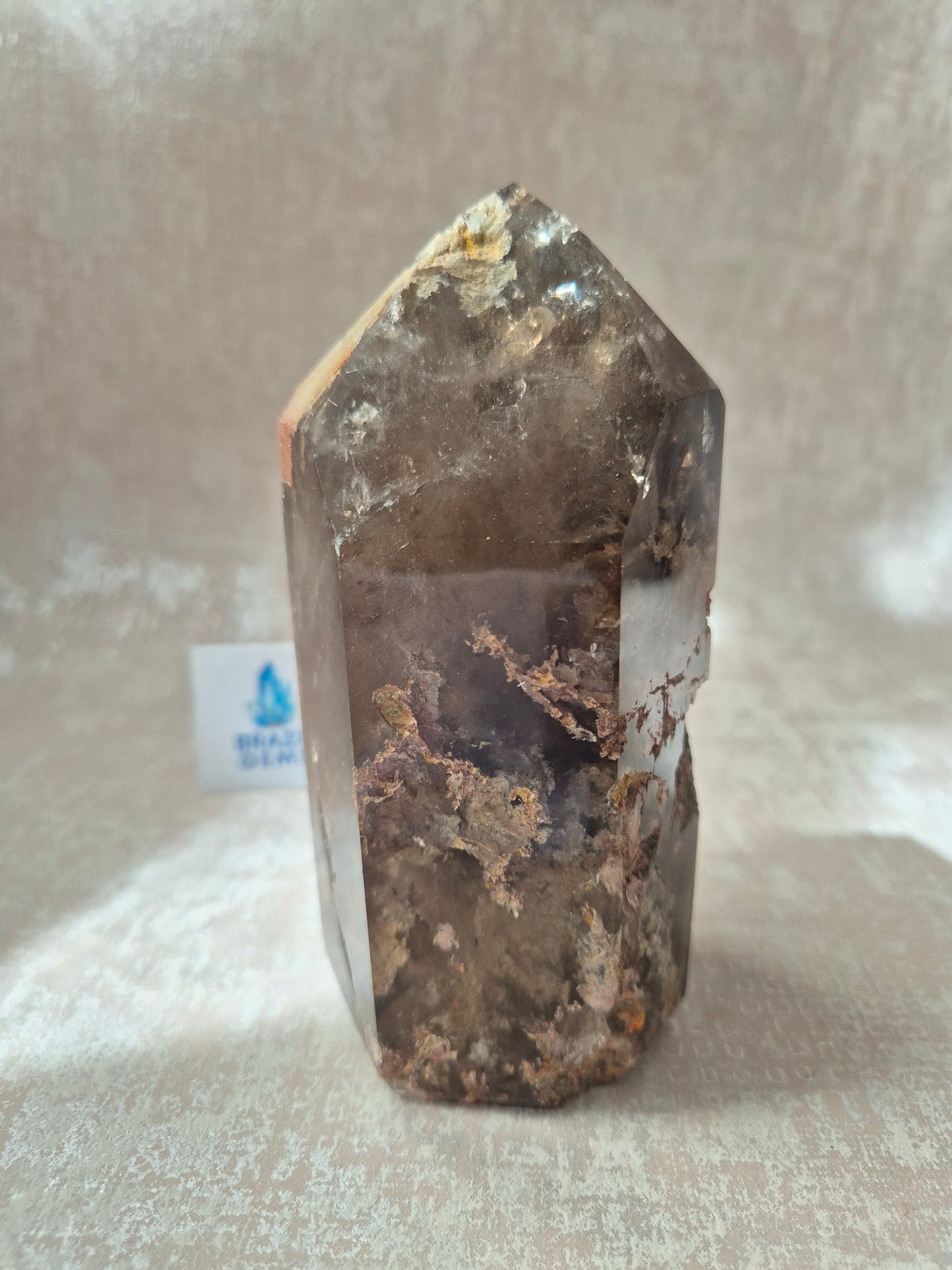 Smoky Quartz with Lodolite Inclusions Point
