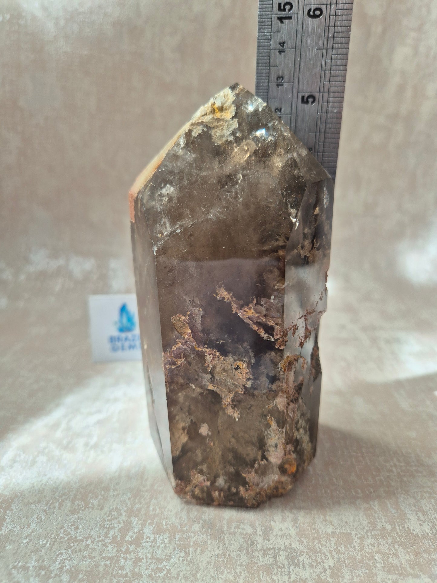 Smoky Quartz with Lodolite Inclusions Point