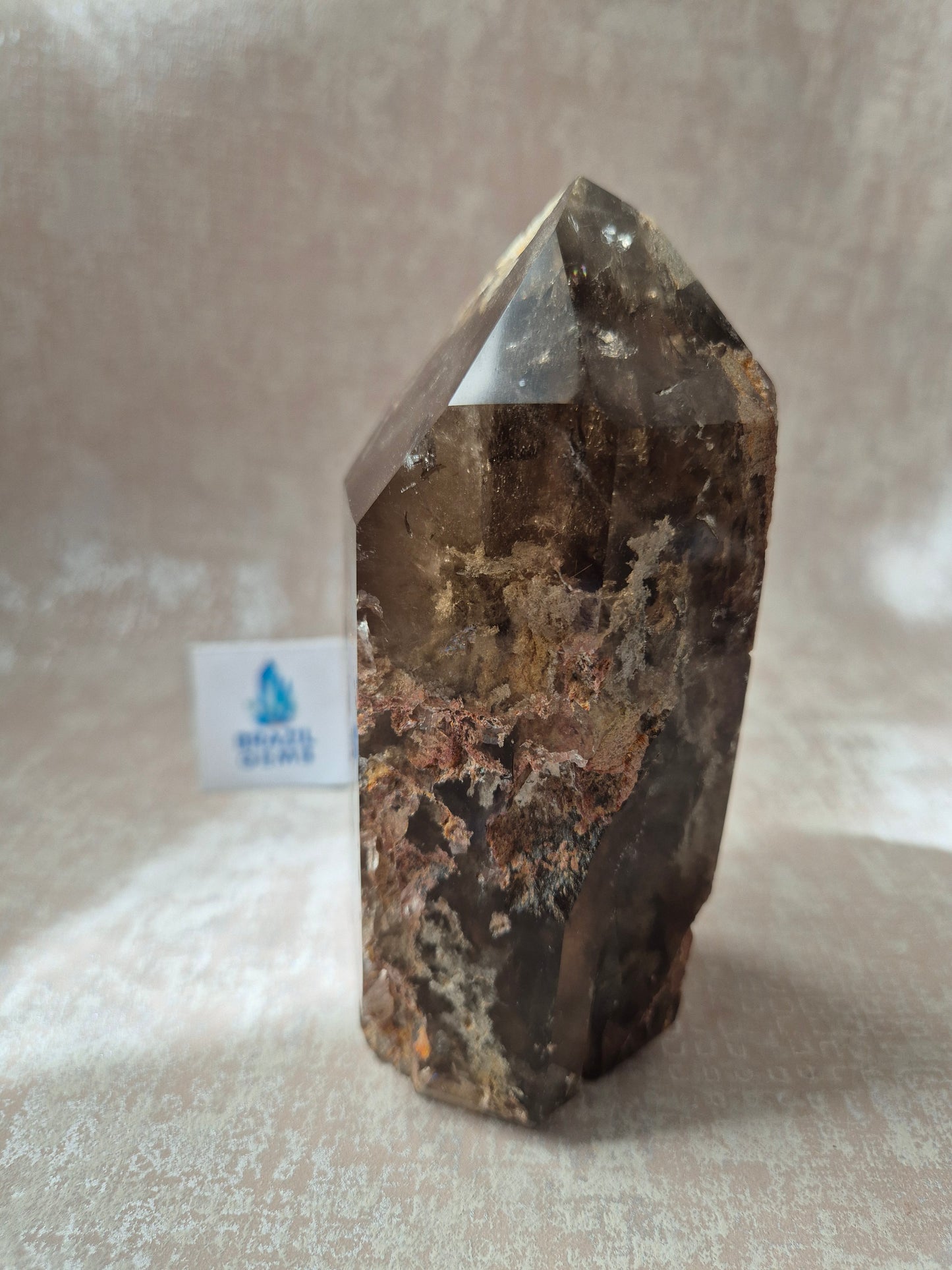 Smoky Quartz with Lodolite Inclusions Point