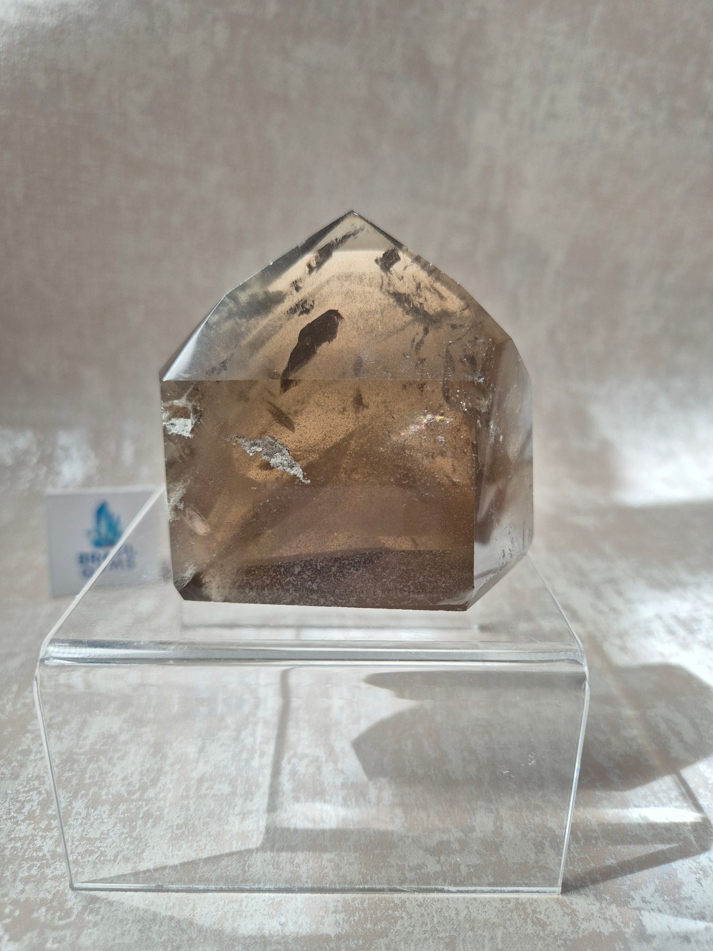 Smoky Phantom with Lodolite Inclusions Point