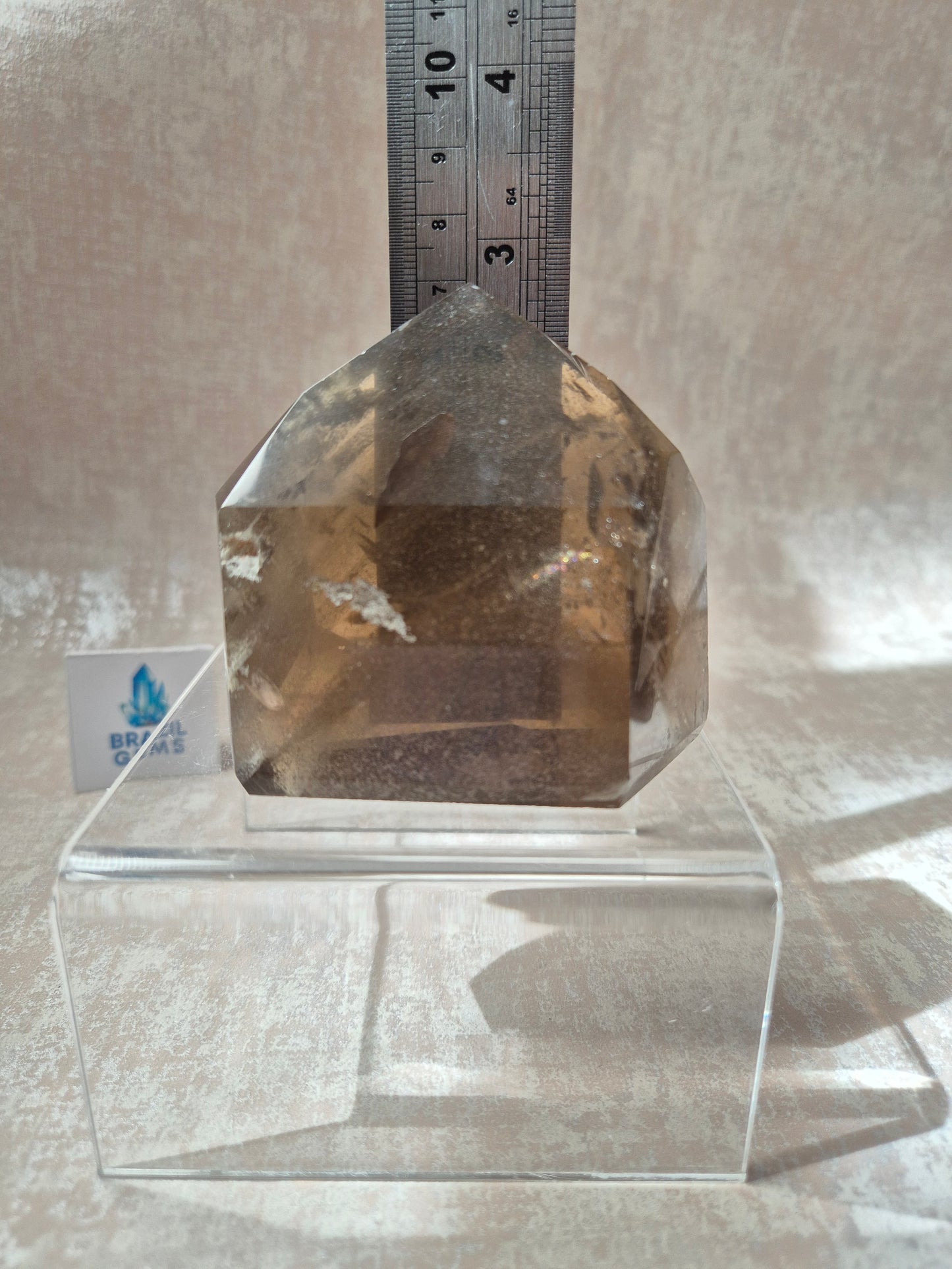 Smoky Phantom with Lodolite Inclusions Point