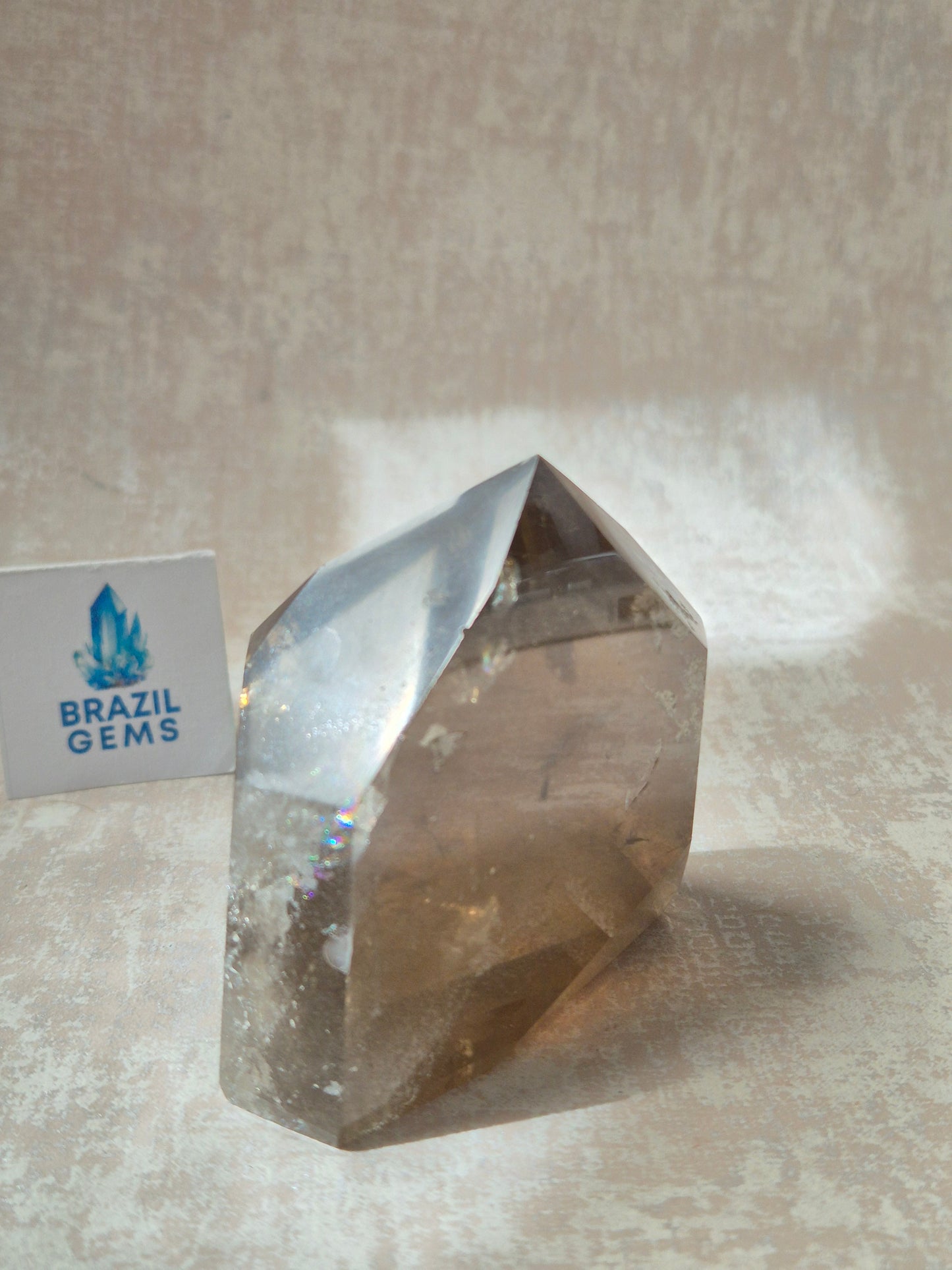 Smoky Phantom with Lodolite Inclusions Point