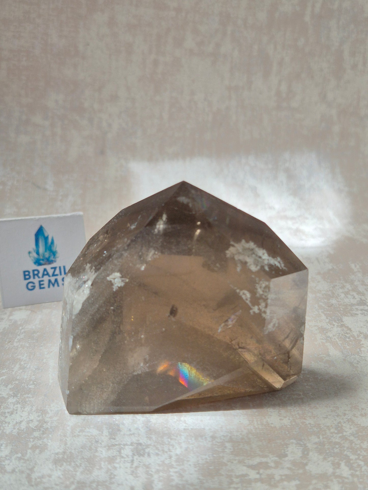 Smoky Phantom with Lodolite Inclusions Point