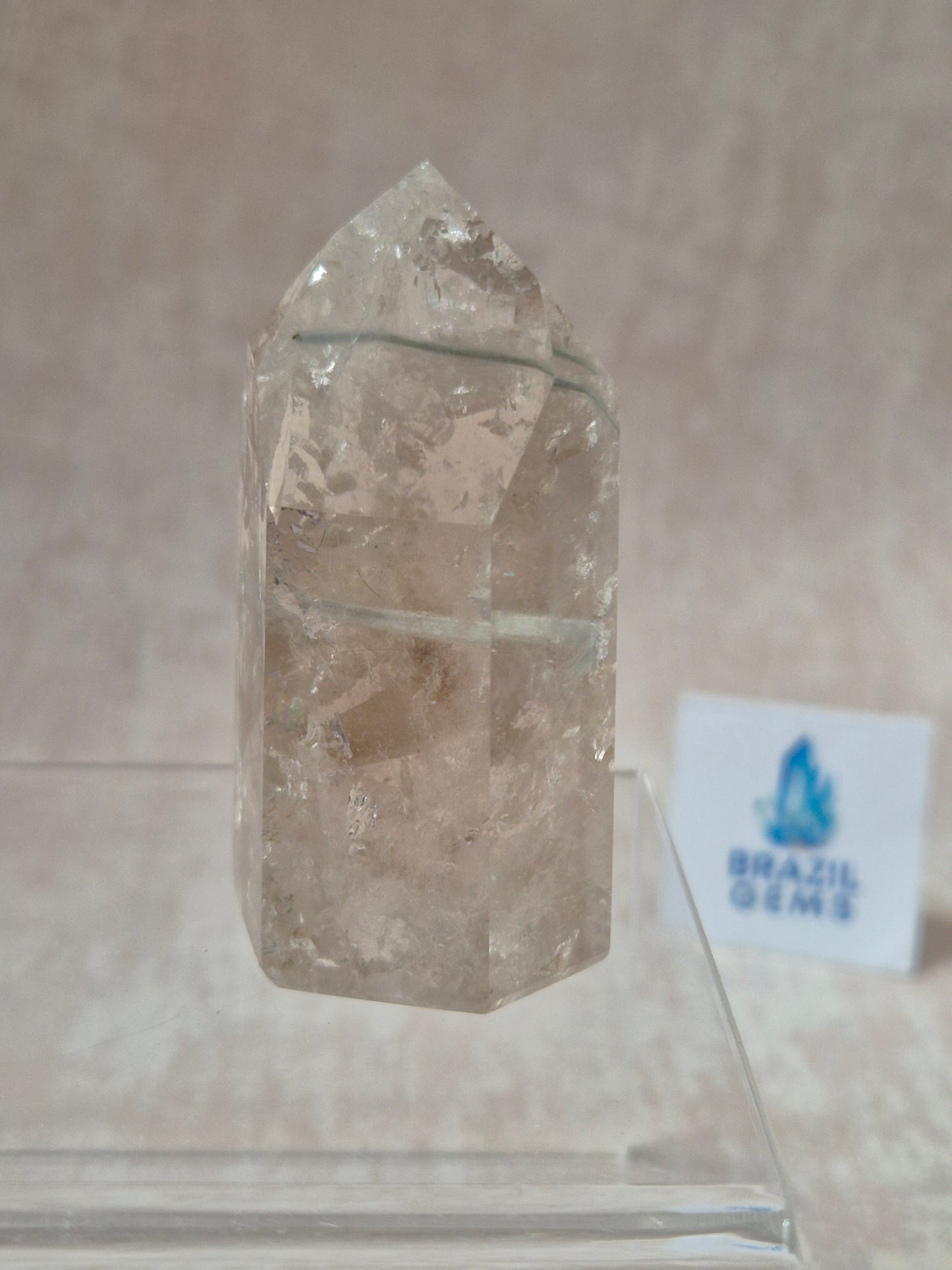 Smoky Quartz with Grafite Rutile Inclusions Point