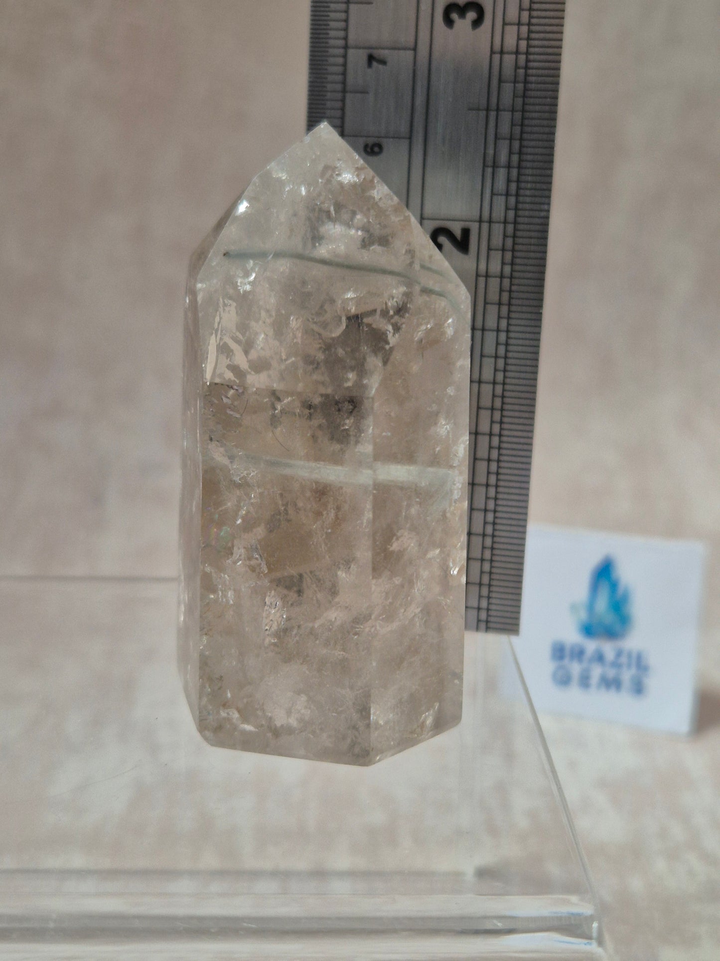 Smoky Quartz with Grafite Rutile Inclusions Point