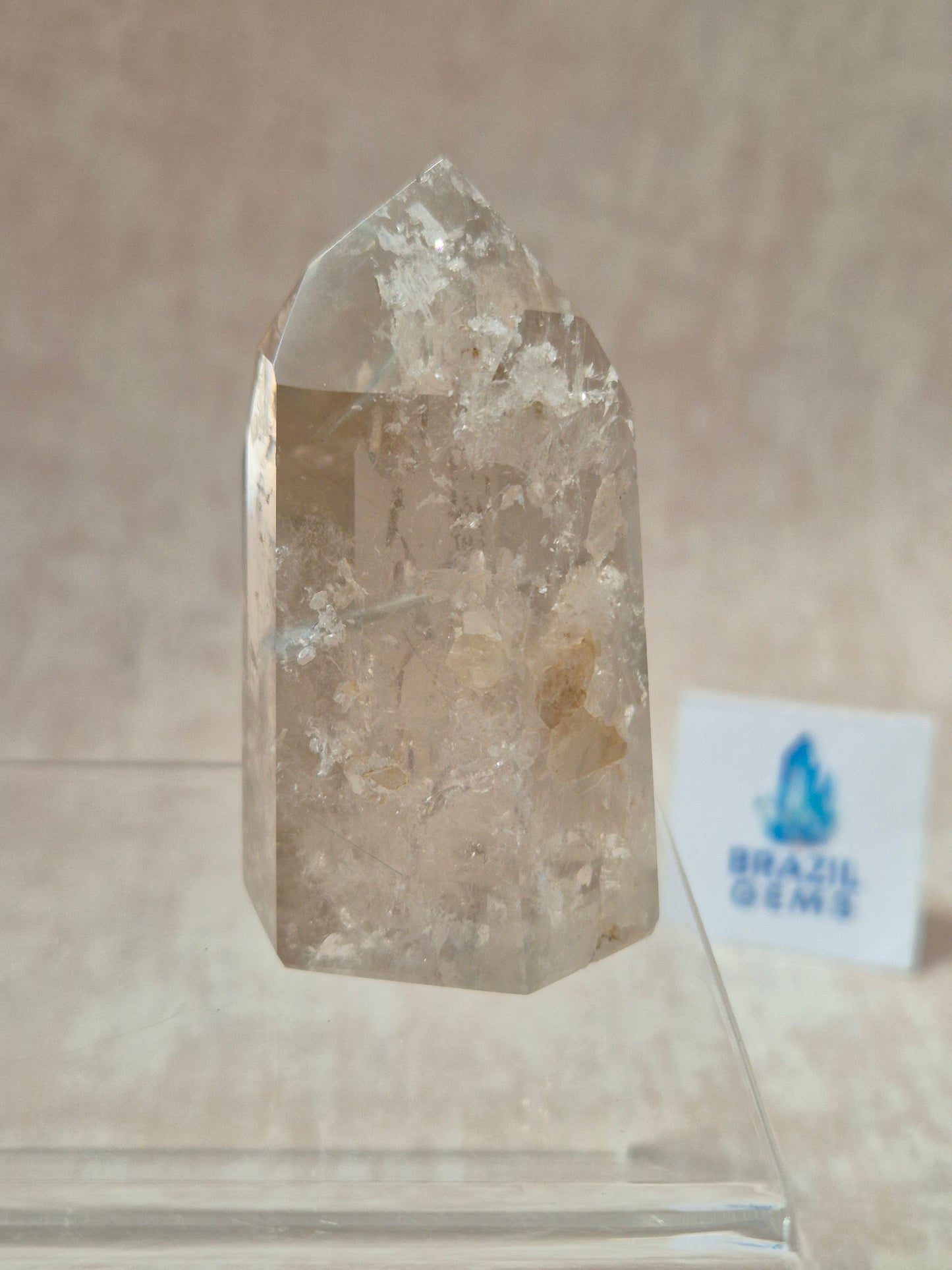 Smoky Quartz with Grafite Rutile Inclusions Point
