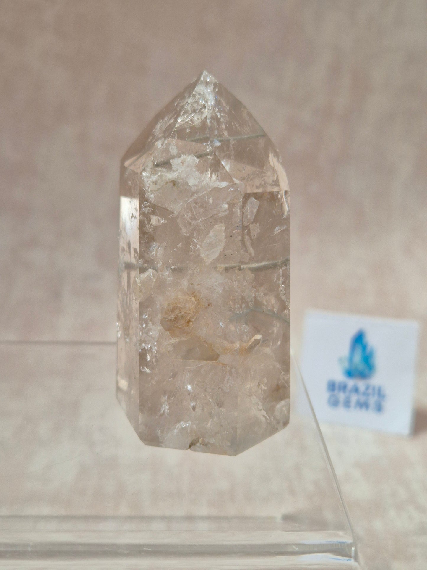 Smoky Quartz with Grafite Rutile Inclusions Point