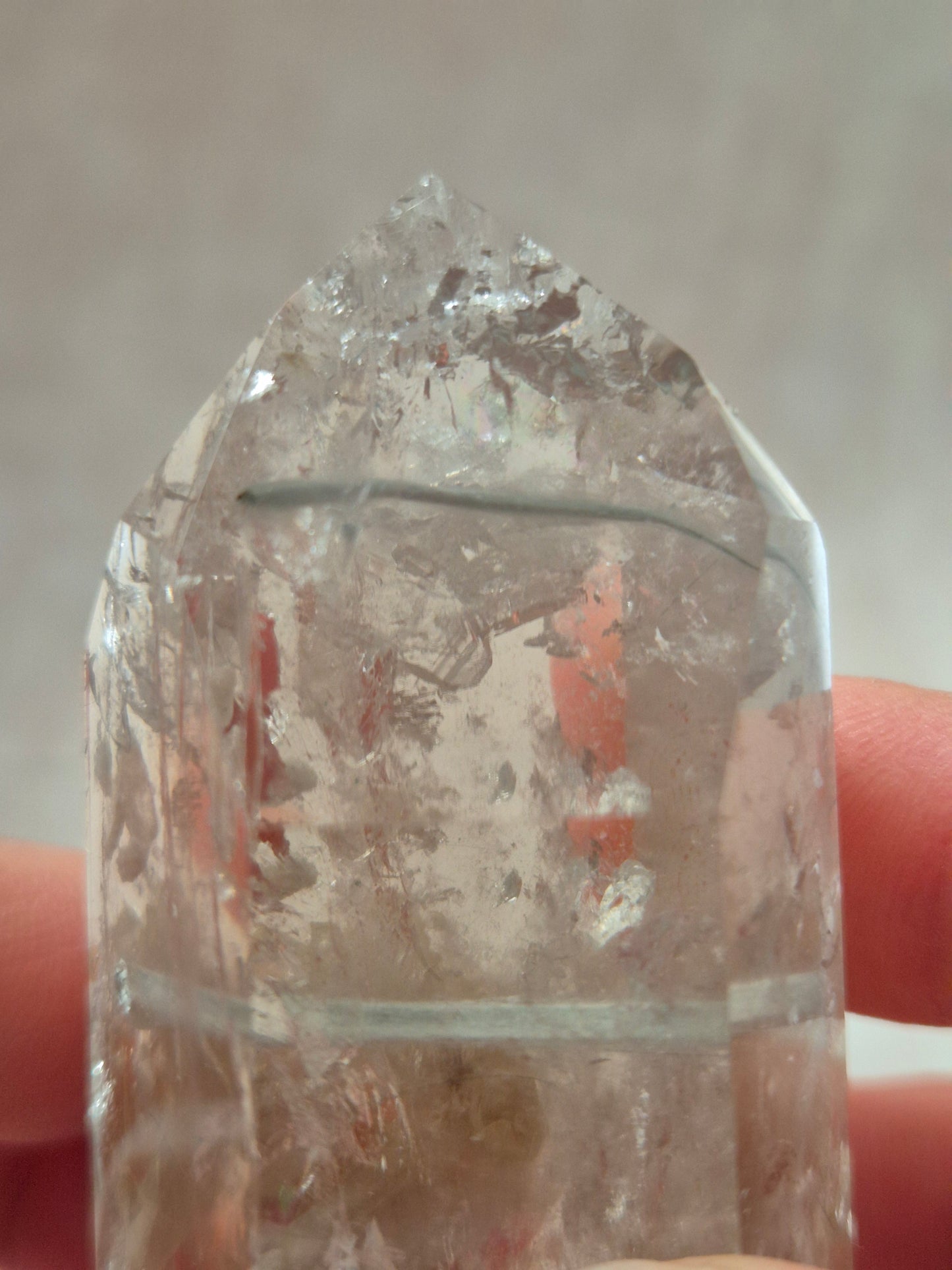 Smoky Quartz with Grafite Rutile Inclusions Point