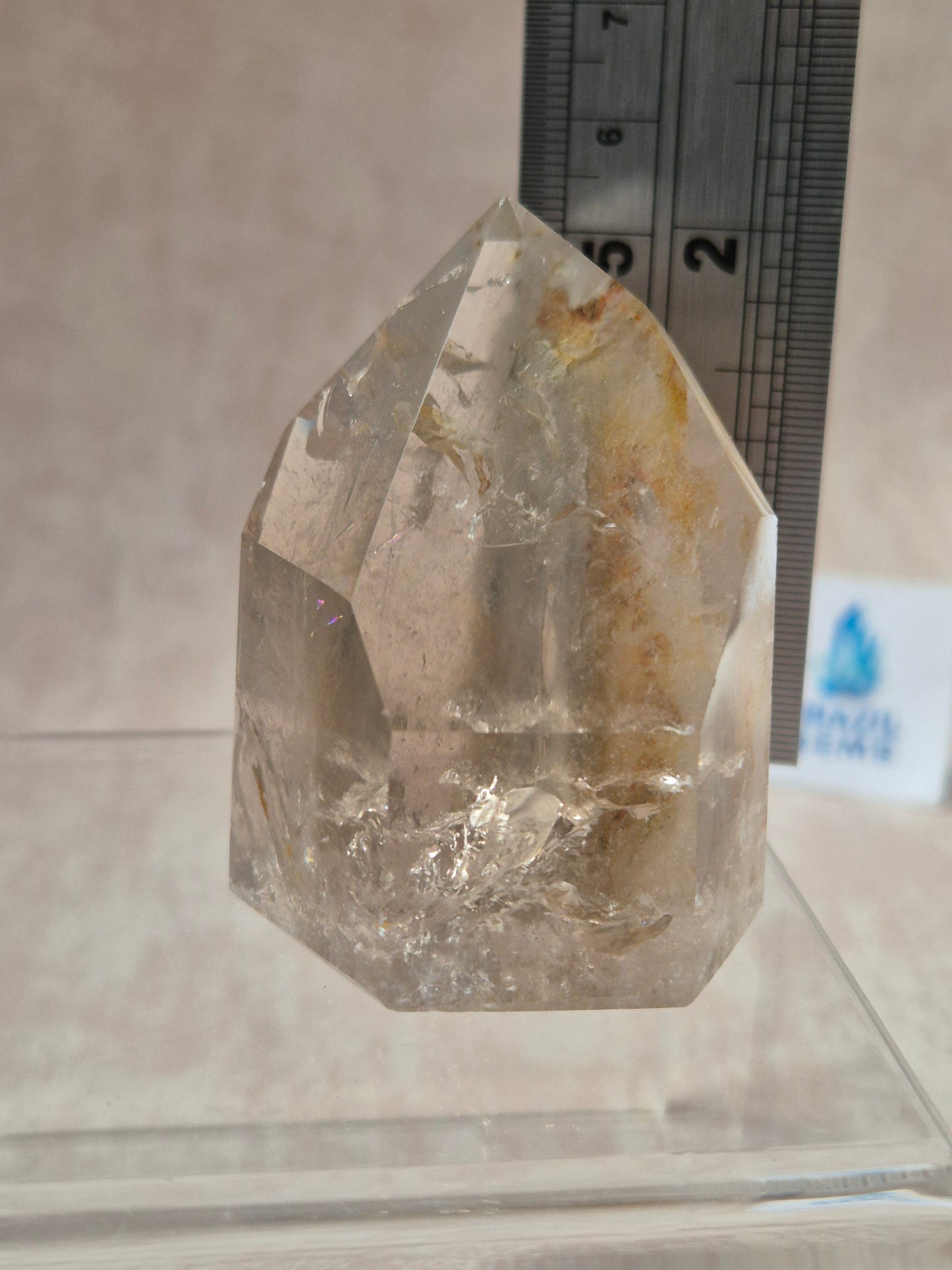 Smoky Quartz with Lodolite Inclusions and Oxidation Point