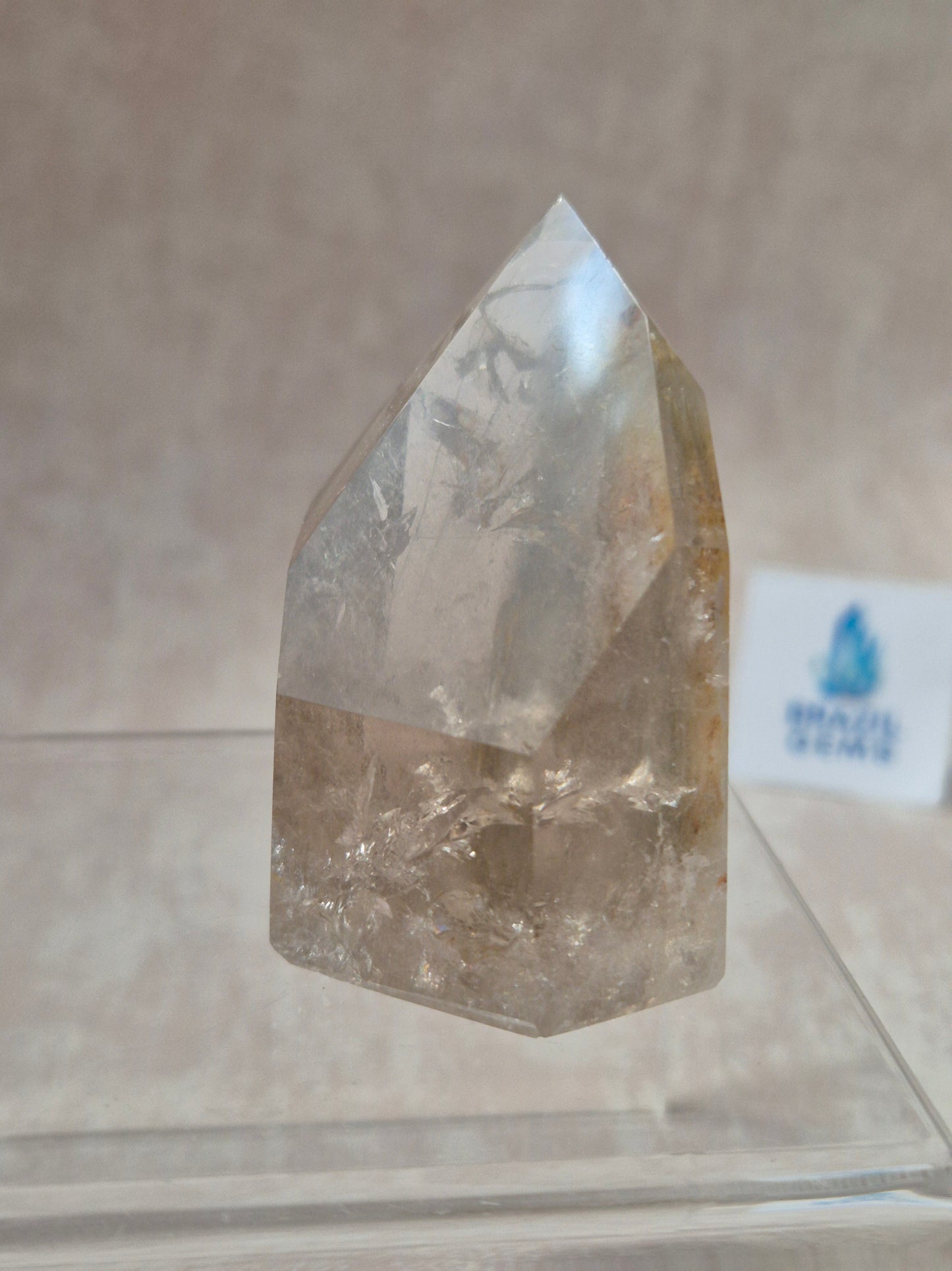 Smoky Quartz with Lodolite Inclusions and Oxidation Point