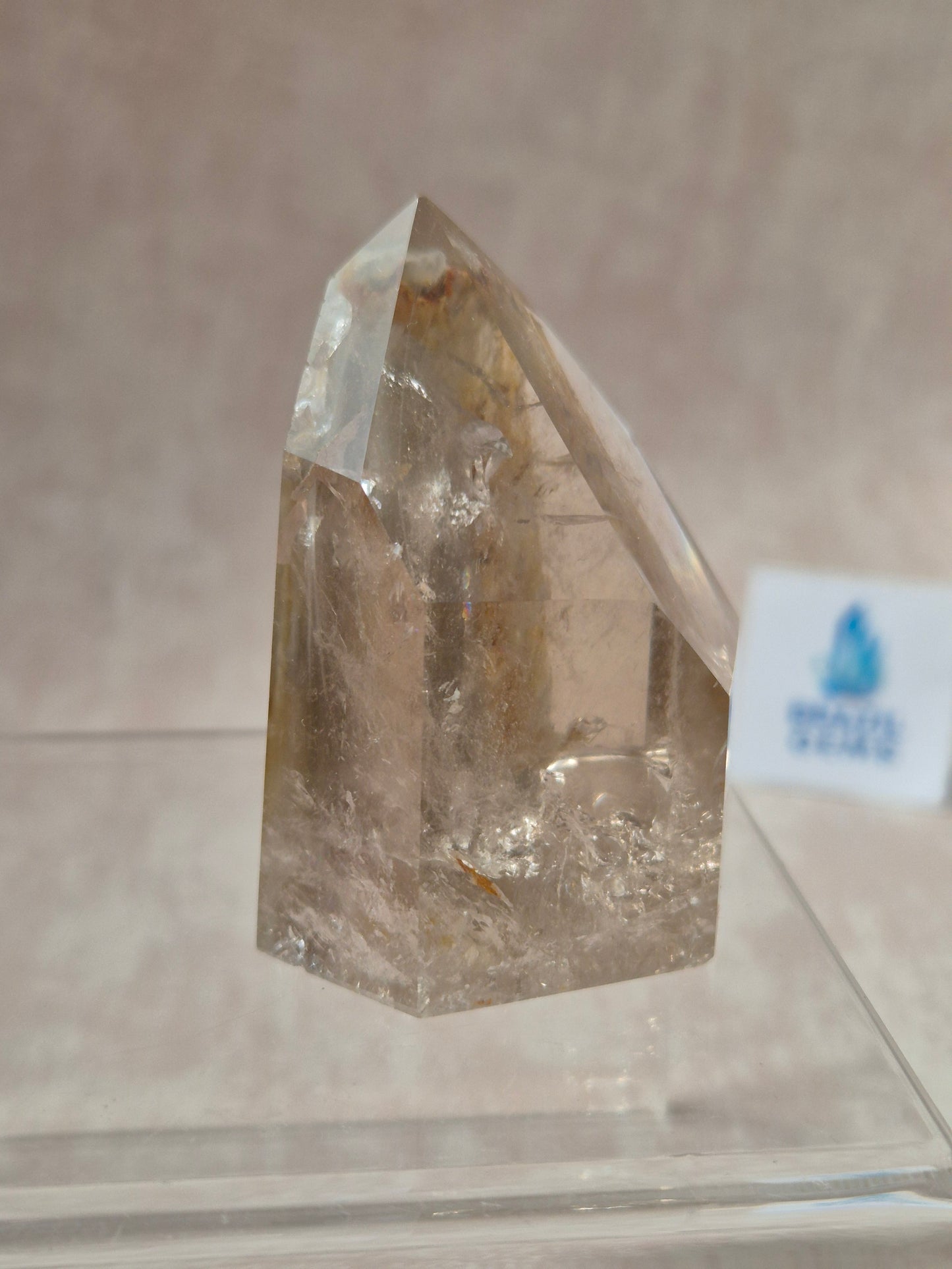 Smoky Quartz with Lodolite Inclusions and Oxidation Point