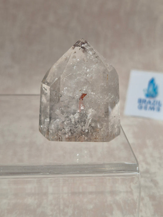 Clear Quartz Point with Lodolite Inclusions