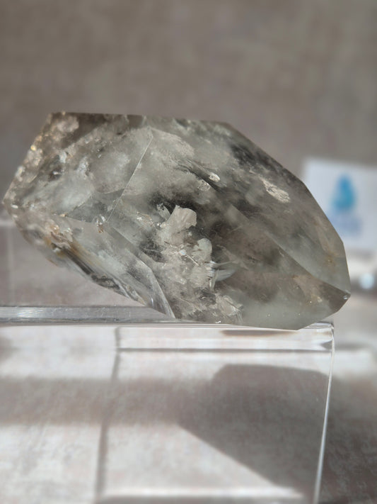 Double Terminated Clear Quartz with Lodolite Inclusions