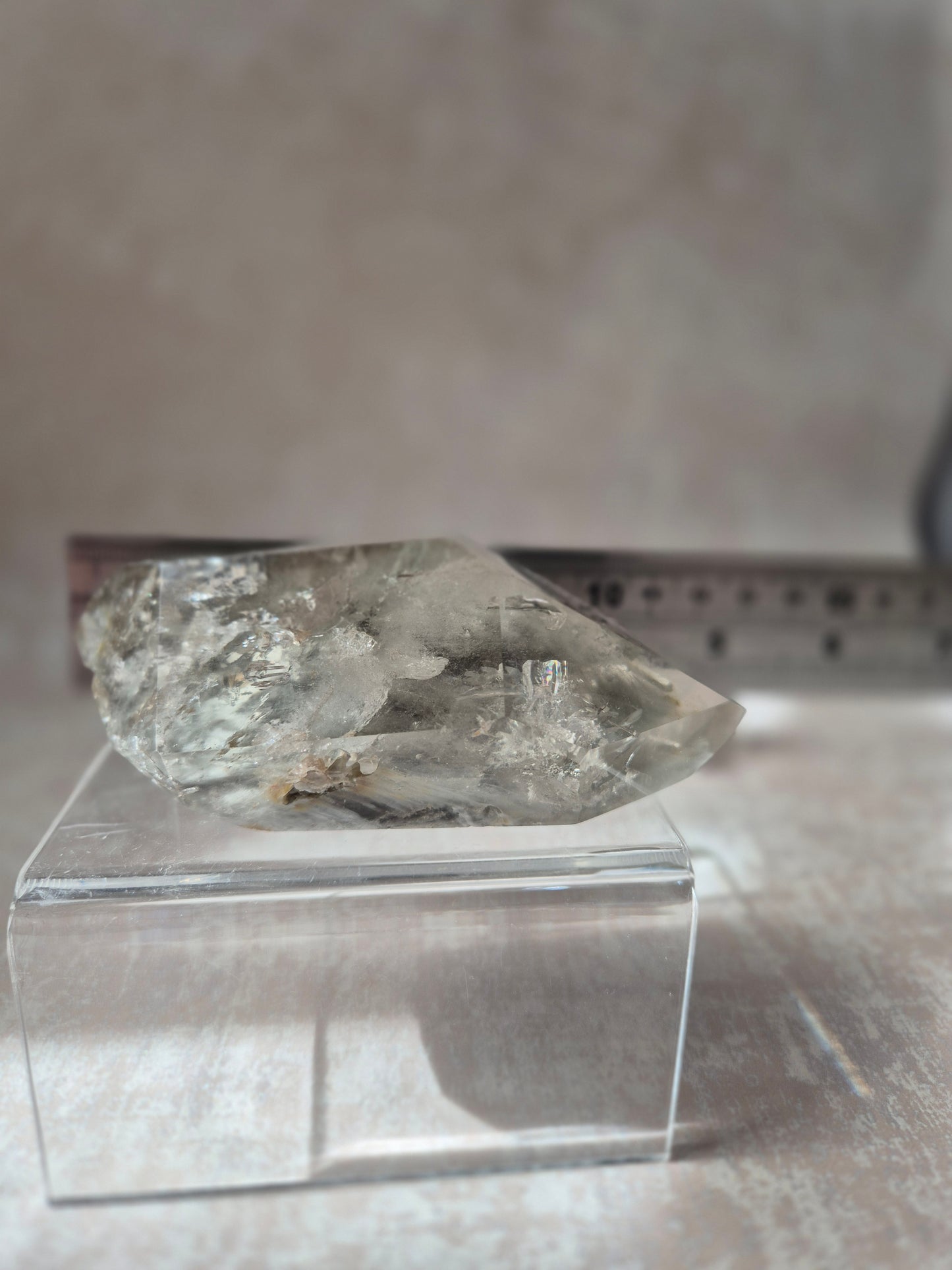 Double Terminated Clear Quartz with Lodolite Inclusions