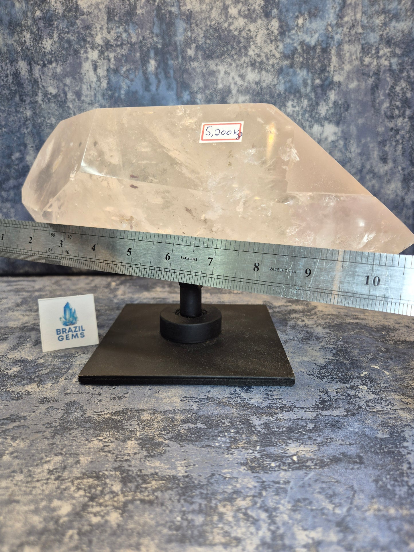 Natural DT Lithium Quartz on stand