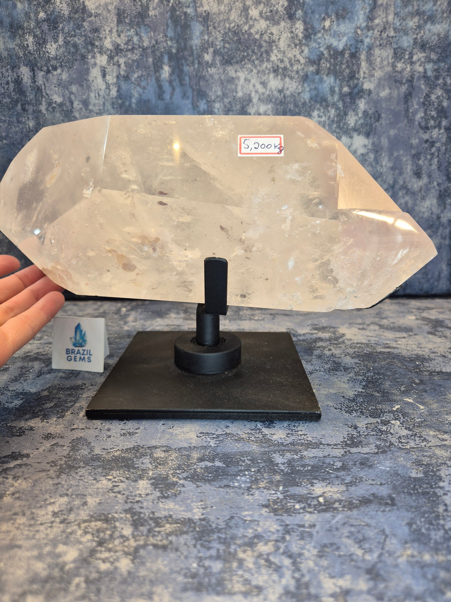 Natural DT Lithium Quartz on stand
