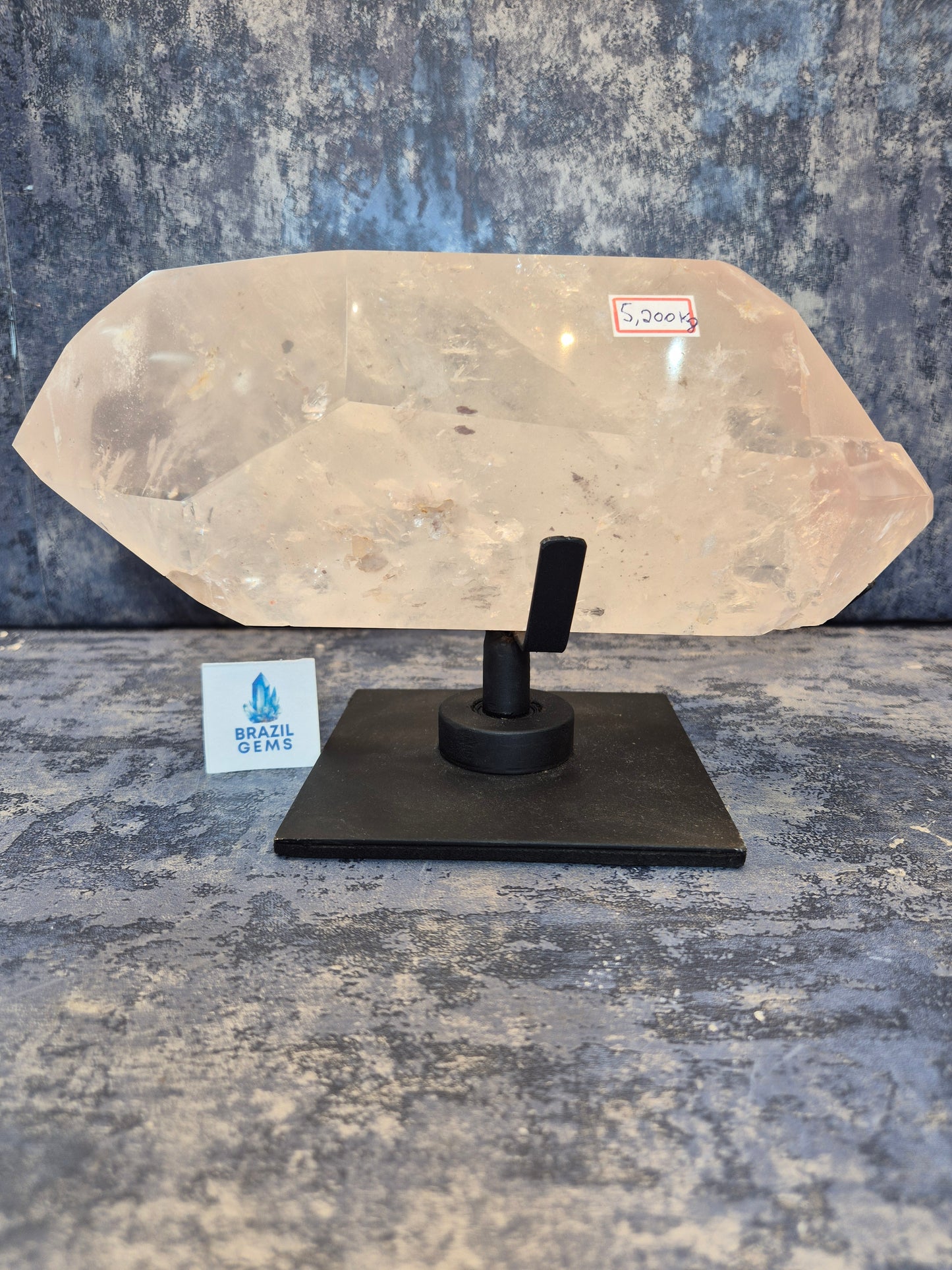 Natural DT Lithium Quartz on stand