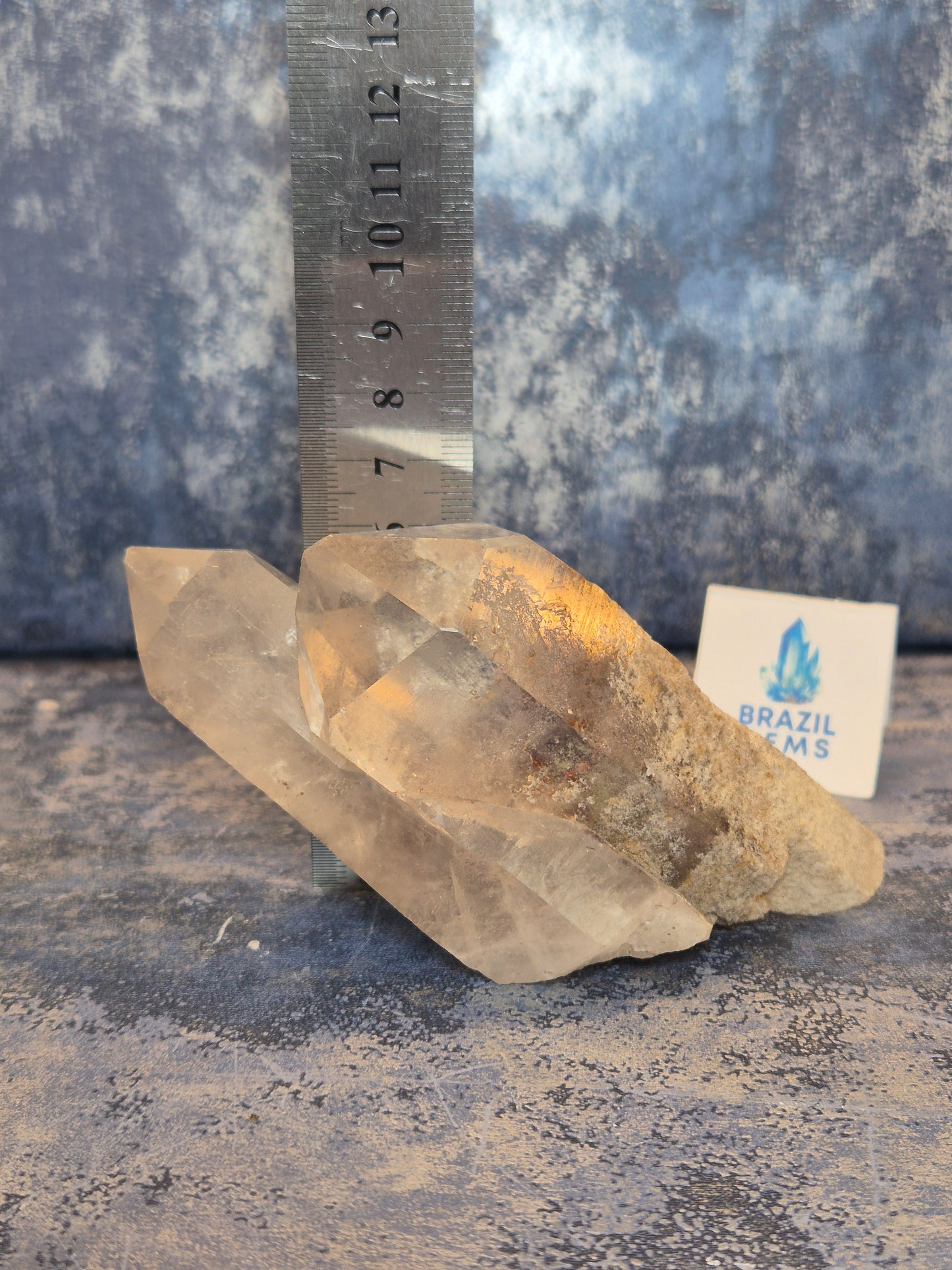 Natural Clear Quartz Twin Point with Lodolite Inclusions