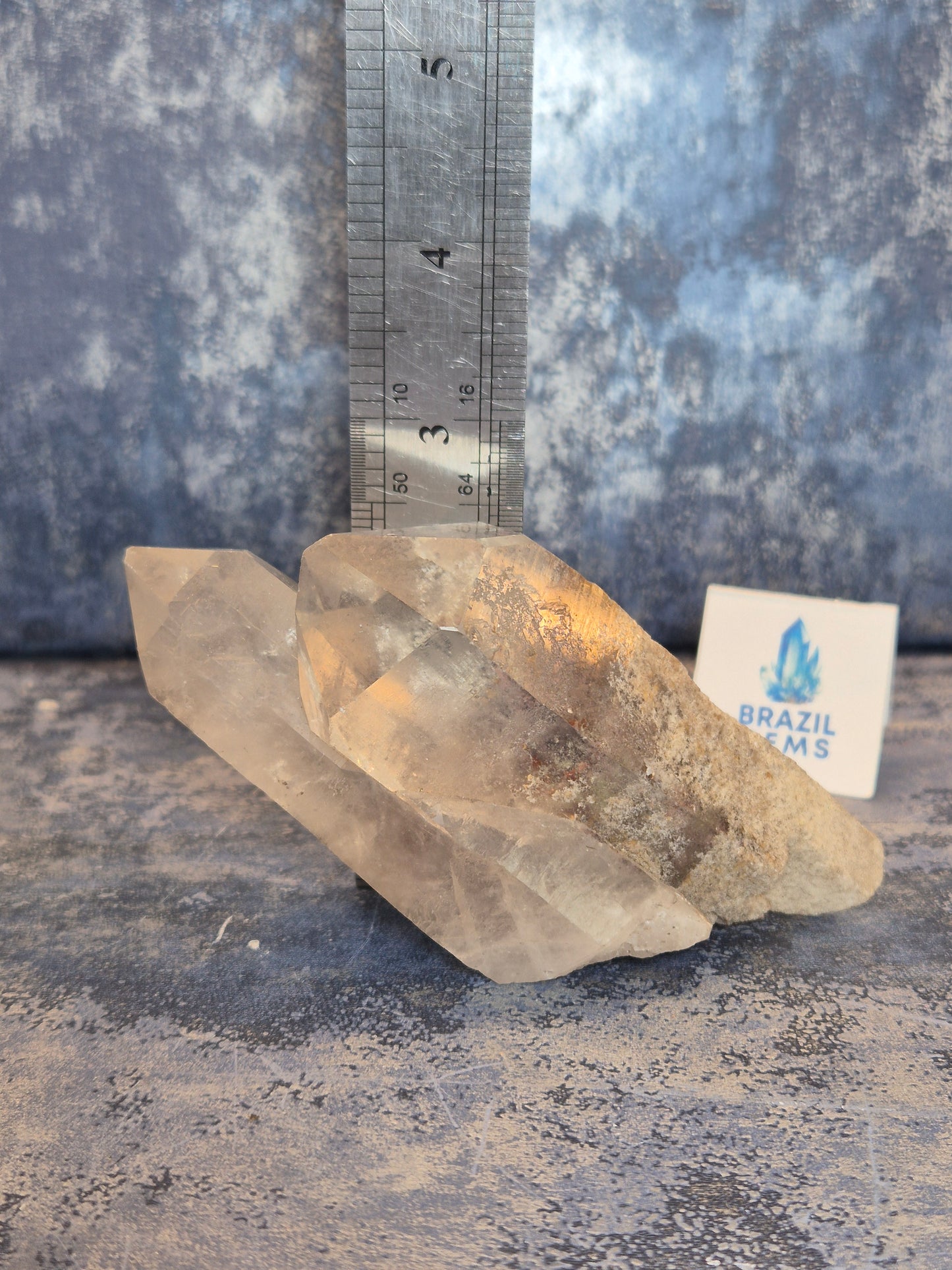 Natural Clear Quartz Twin Point with Lodolite Inclusions
