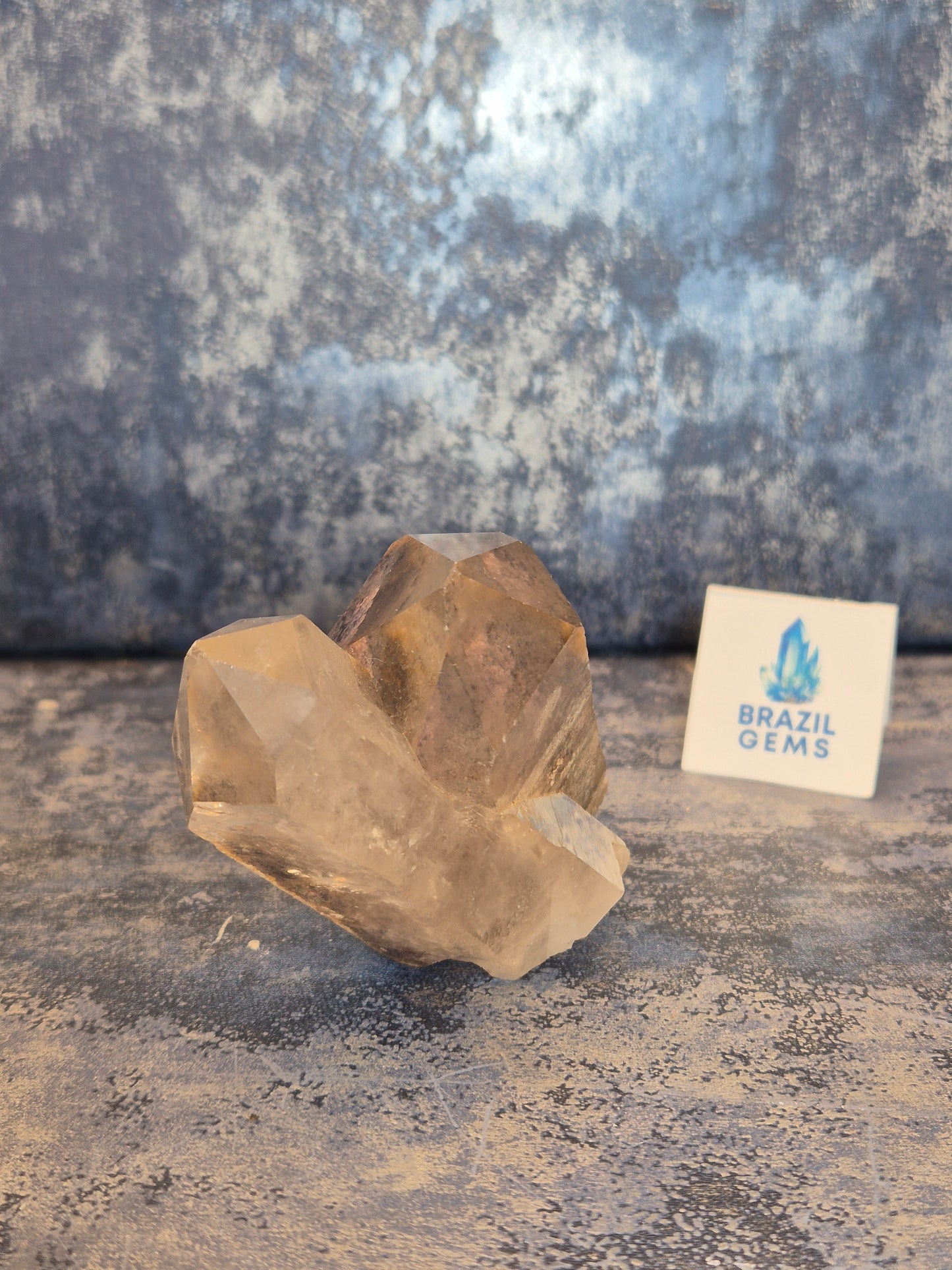 Natural Clear Quartz Twin Point with Lodolite Inclusions