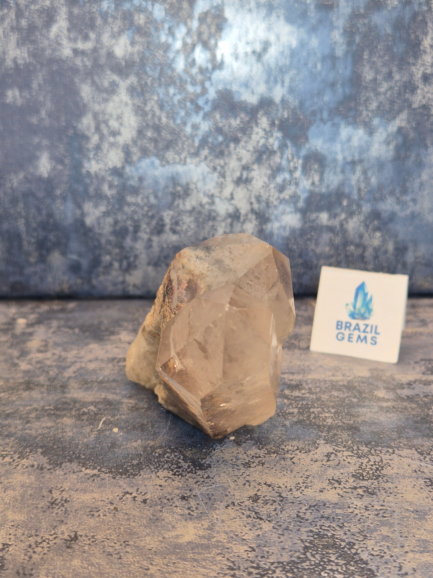 Natural Clear Quartz Twin Point with Lodolite Inclusions