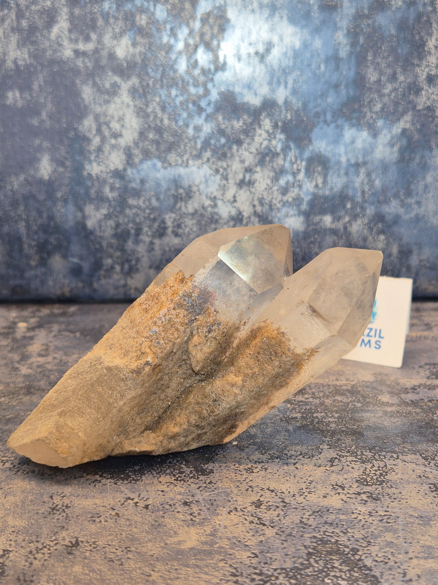 Natural Clear Quartz Twin Point with Lodolite Inclusions