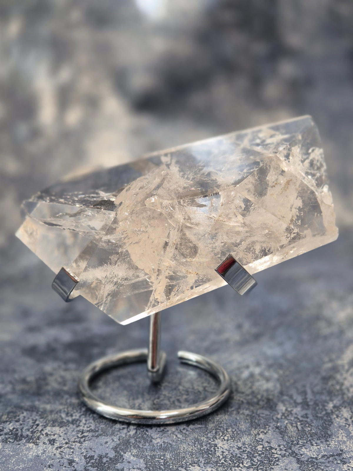 Freeform Lemurian Quartz on stand