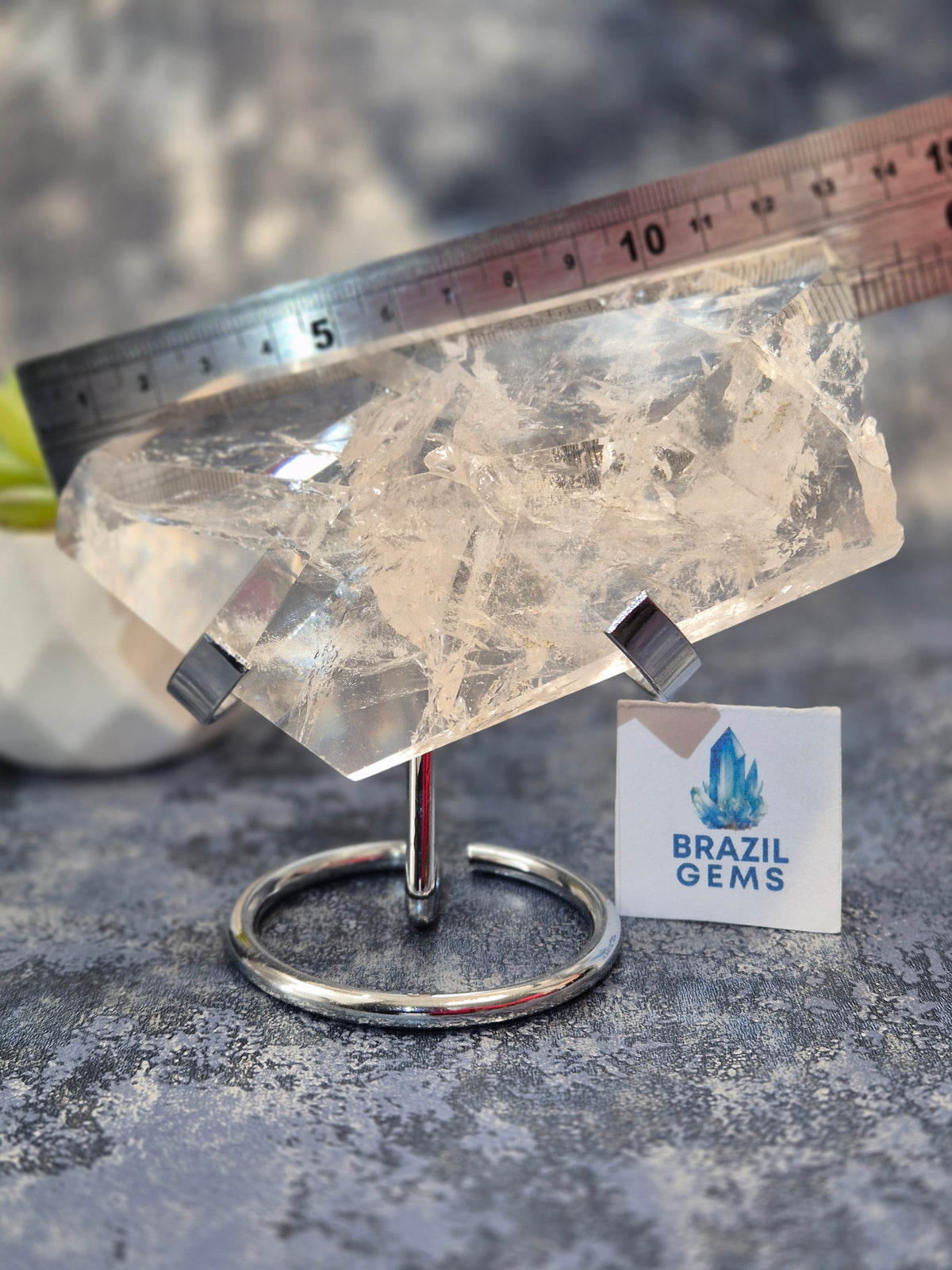 Freeform Lemurian Quartz on stand