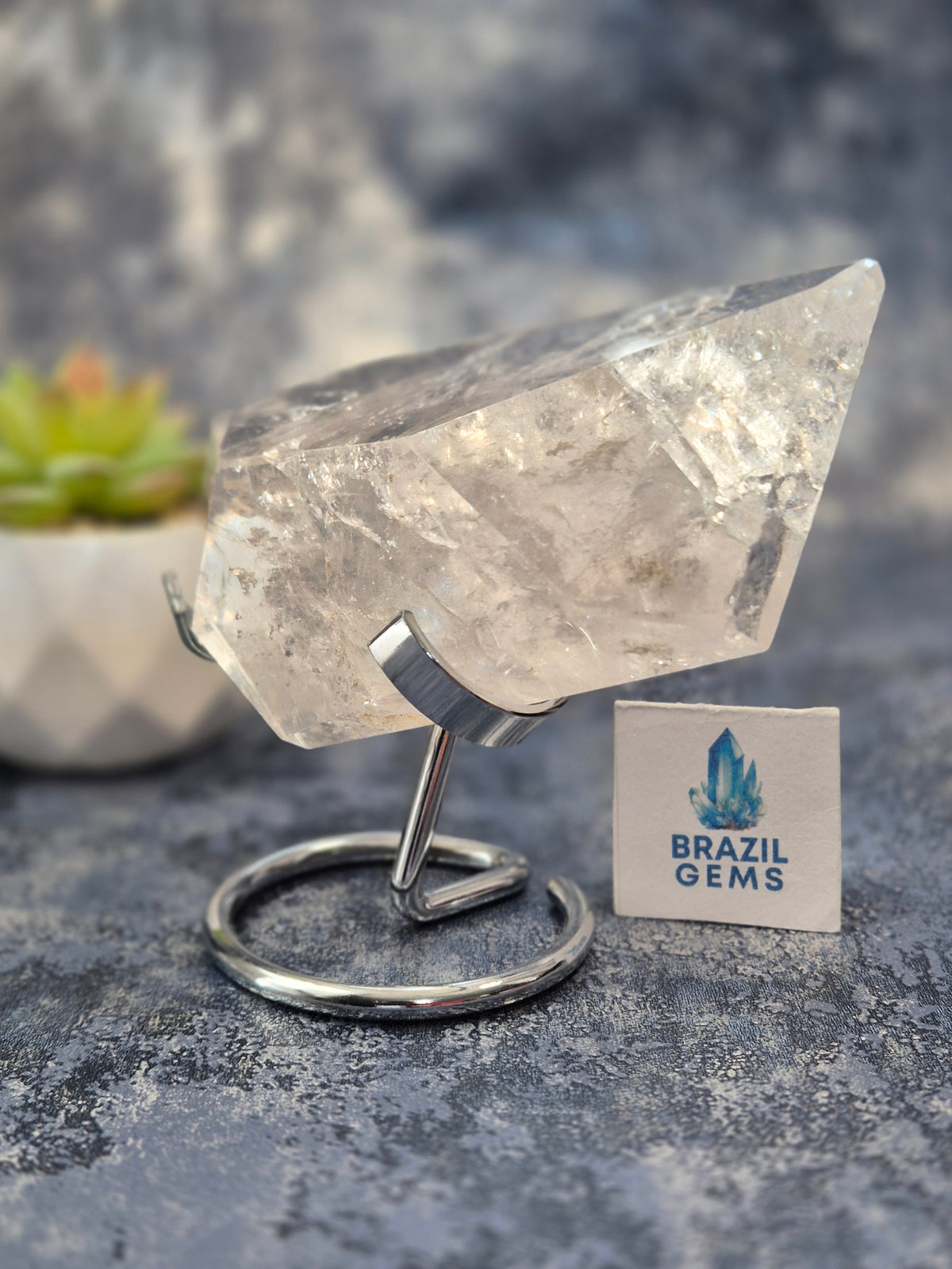 Freeform Lemurian Quartz on stand