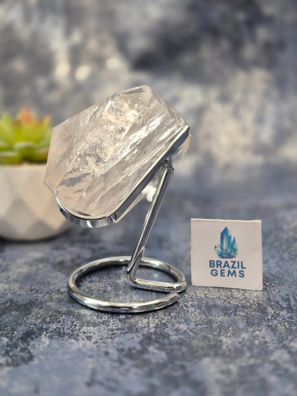 Freeform Lemurian Quartz on stand