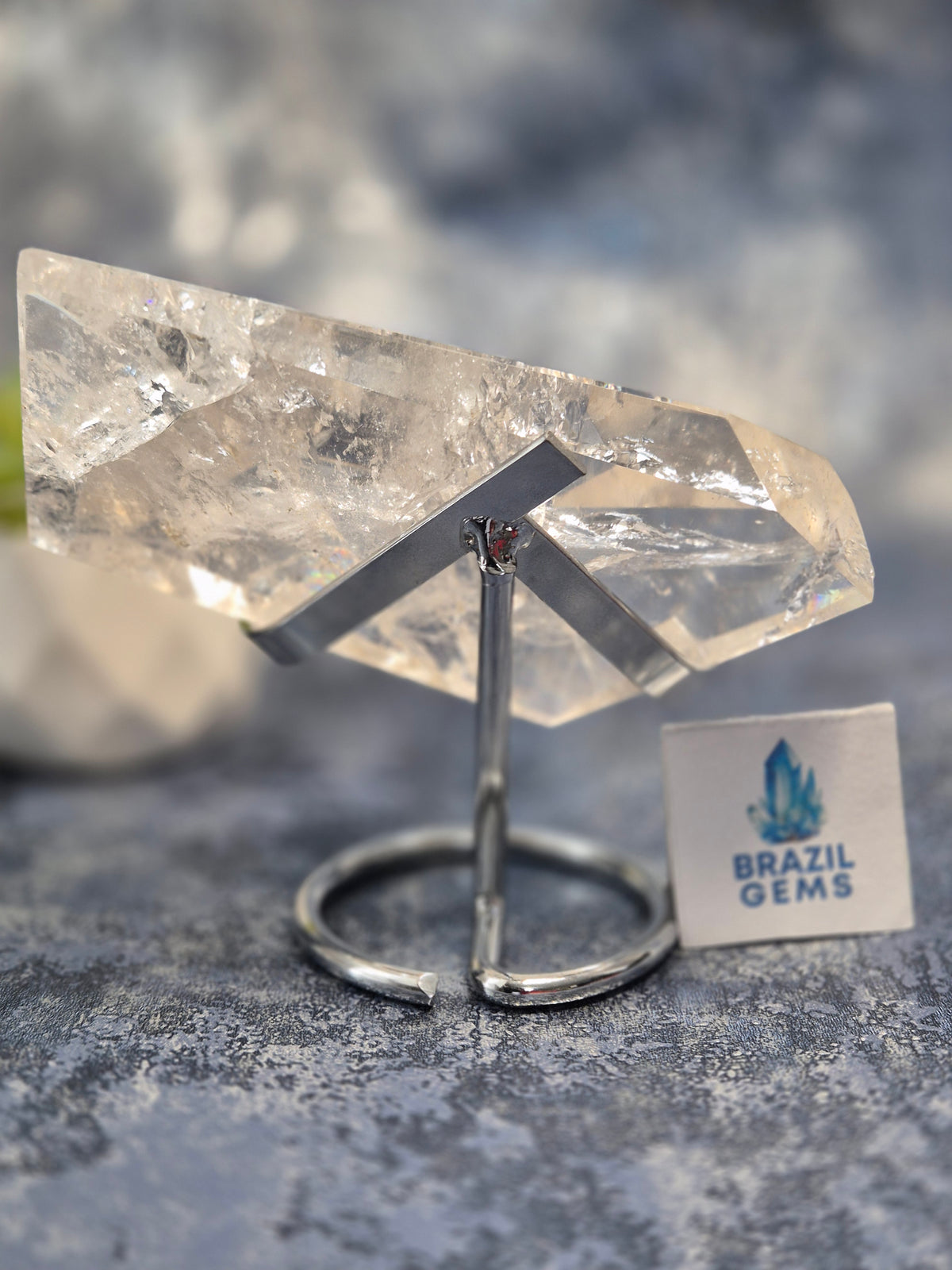 Freeform Lemurian Quartz on stand