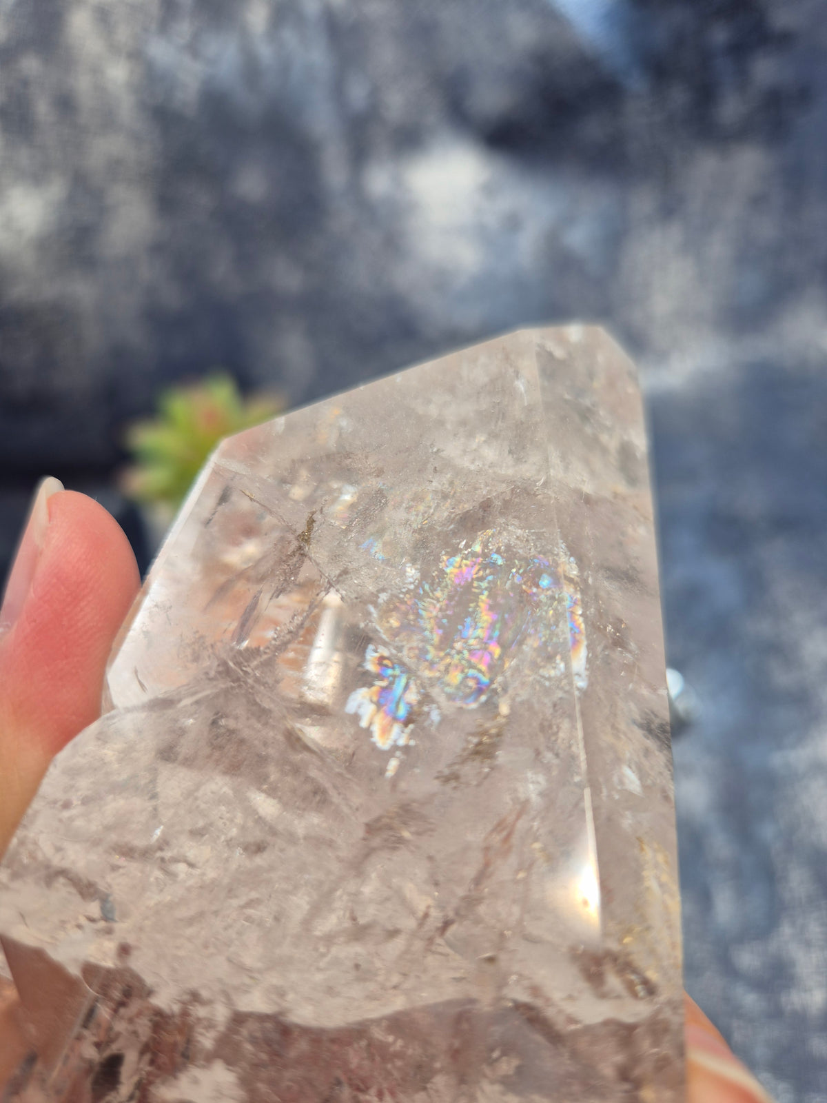 Freeform Lemurian Quartz on stand