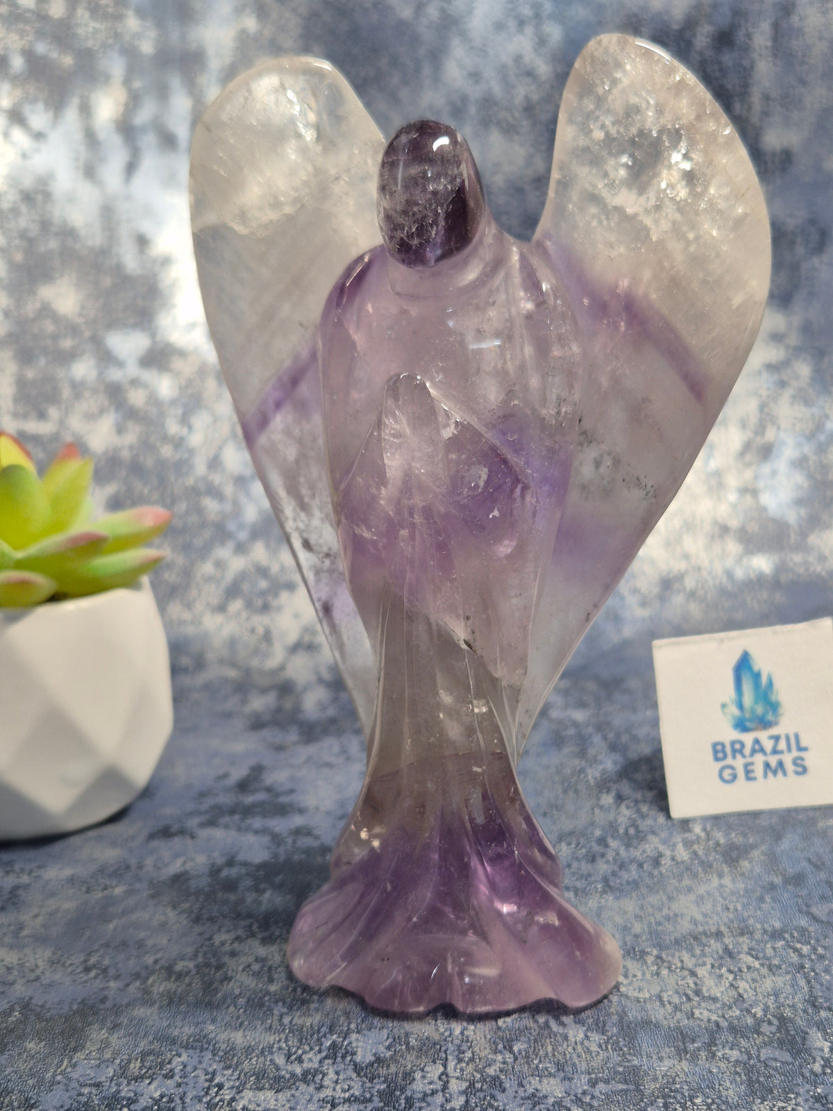 Angel Phantom Amethyst Pitico crystal natural gift Brazil Christening Baptism
