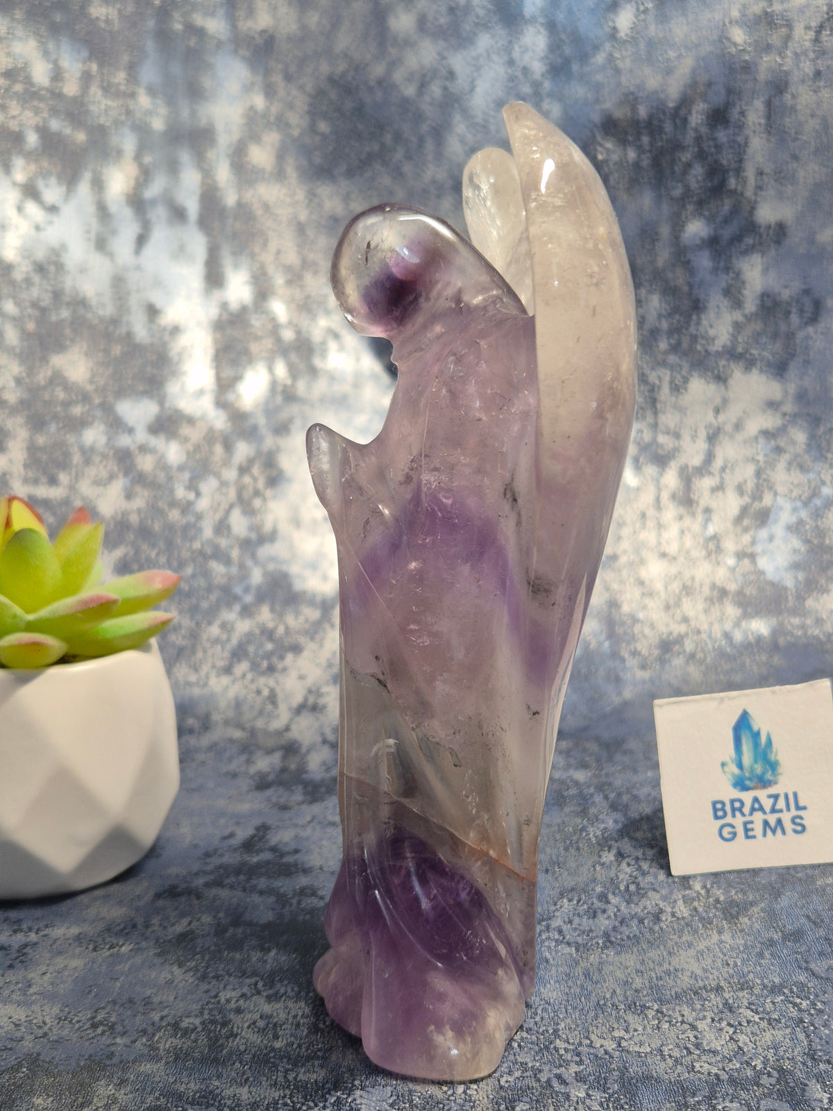 Angel Phantom Amethyst Pitico crystal natural gift Brazil Christening Baptism