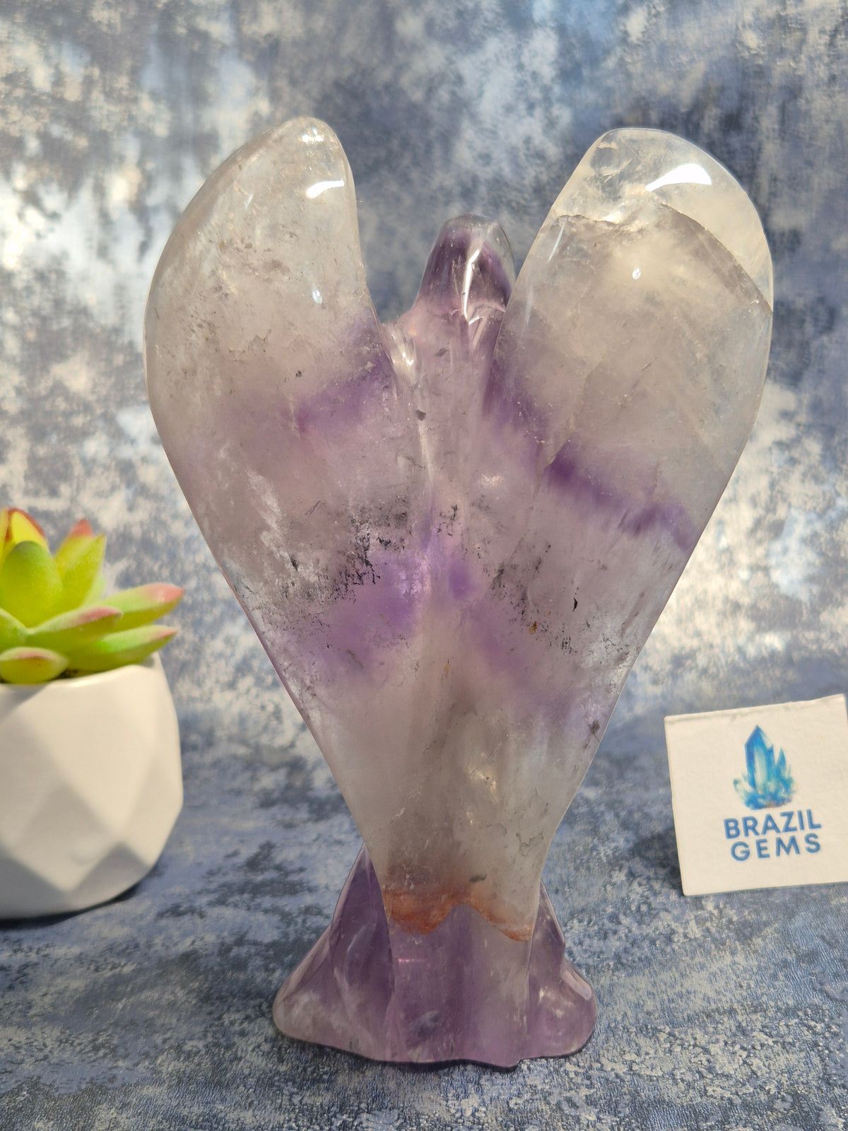 Angel Phantom Amethyst Pitico crystal natural gift Brazil Christening Baptism