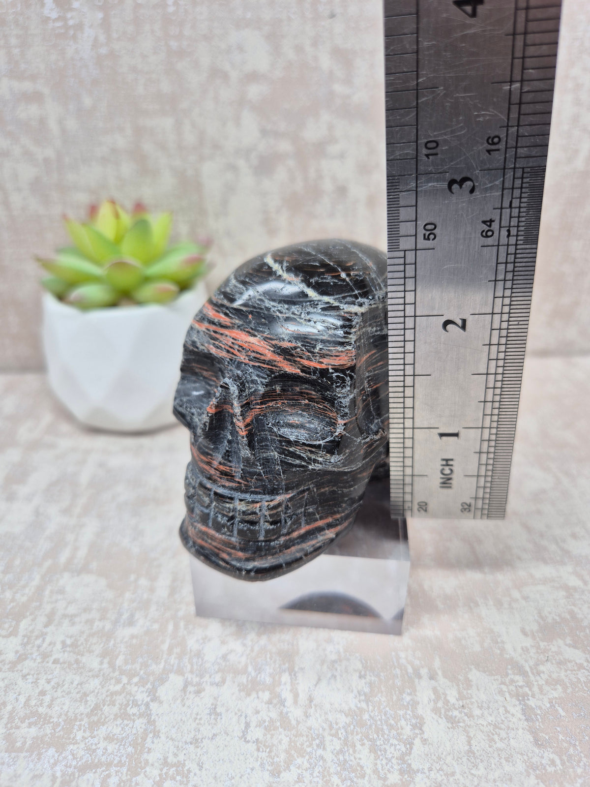 Black Tourmaline with Oxidation Skull