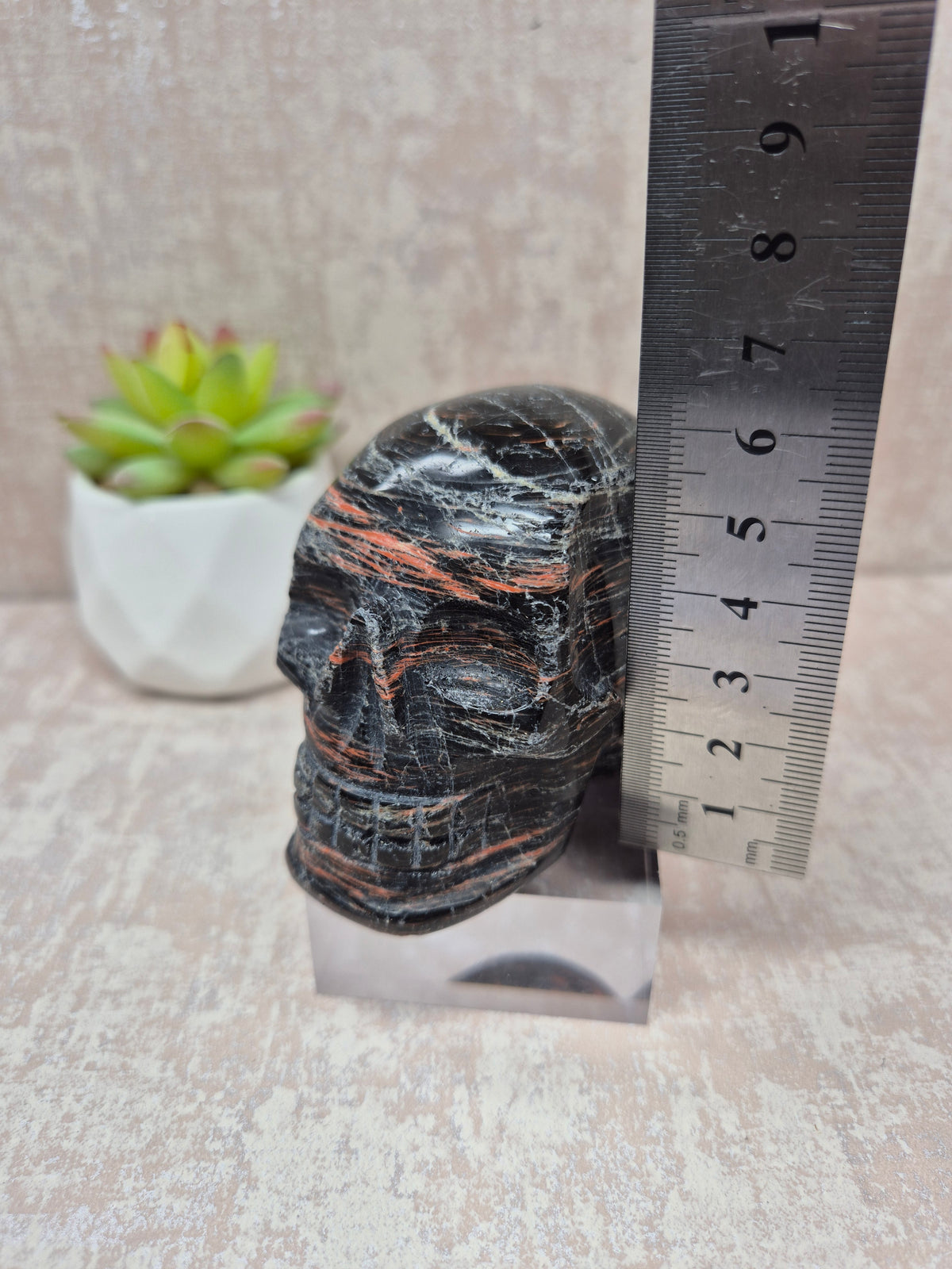 Black Tourmaline with Oxidation Skull