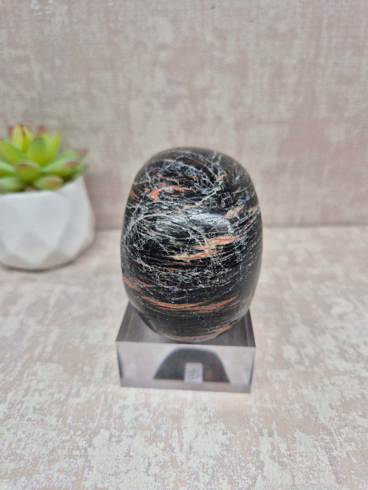 Black Tourmaline with Oxidation Skull