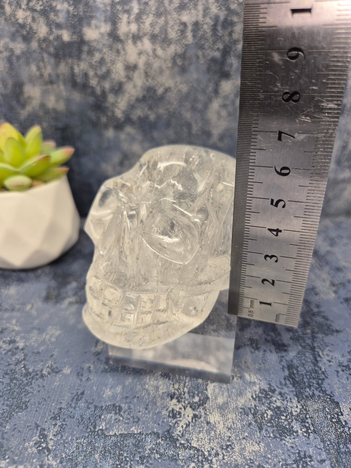 Lemurian Quartz Skull with Rainbow