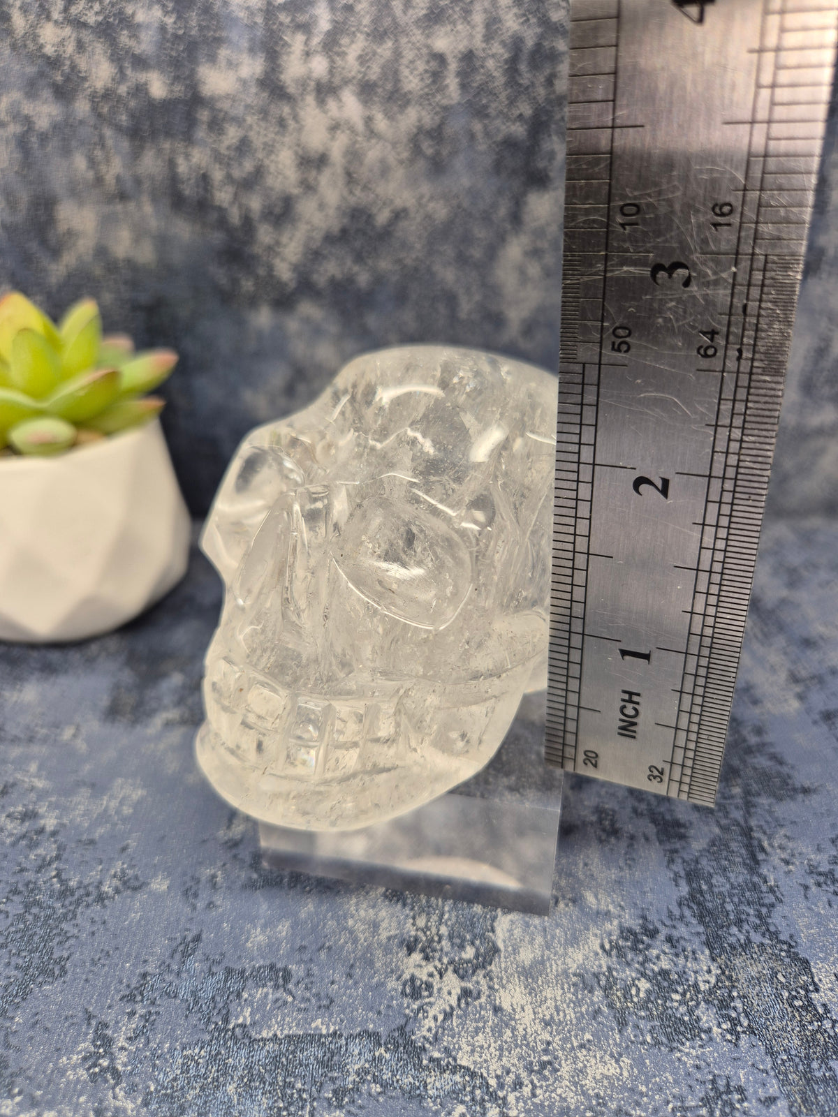 Lemurian Quartz Skull with Rainbow
