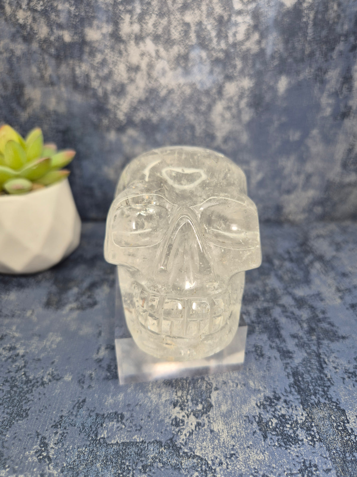 Lemurian Quartz Skull with Rainbow