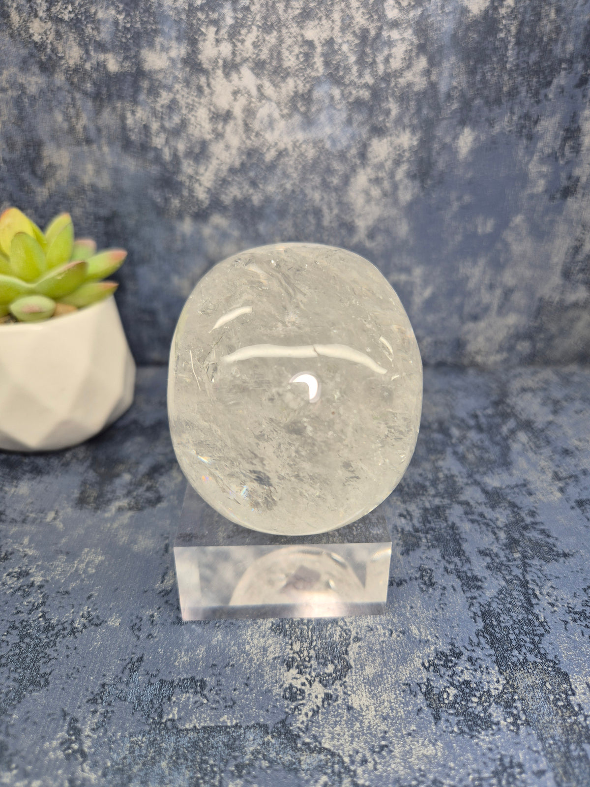 Lemurian Quartz Skull with Rainbow